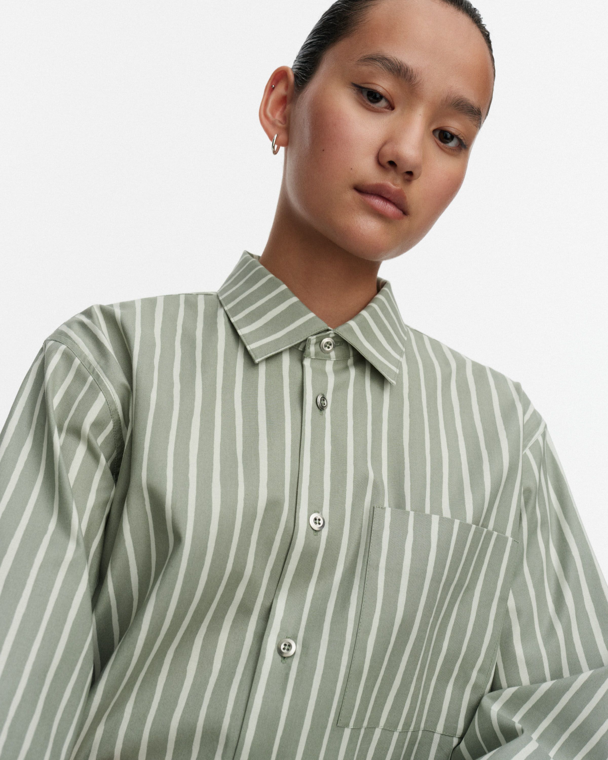 Jokapoika Kioski cotton shirt light green, light green | Marimekko