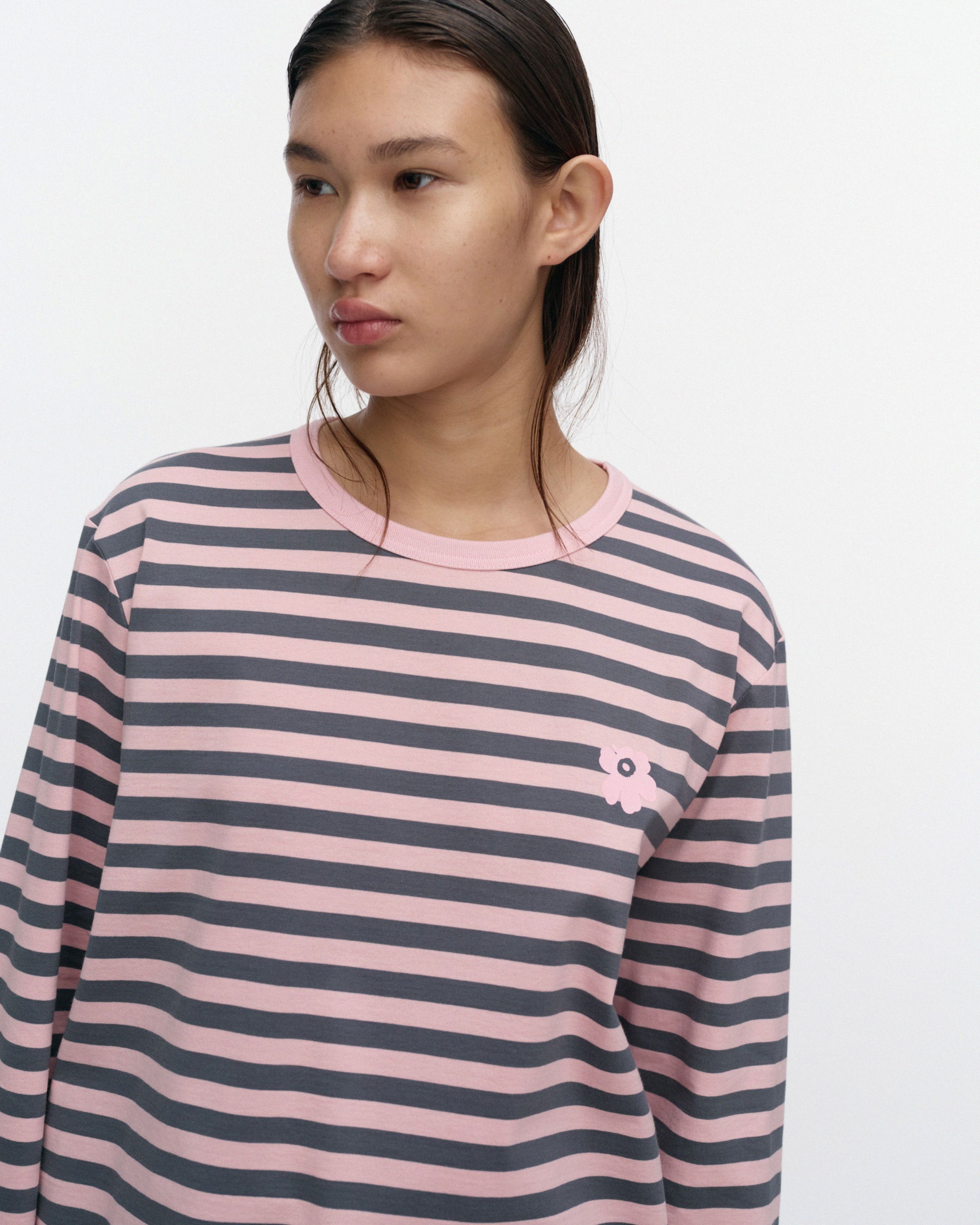 Tasaraita Unisex Unikko Kioski jersey shirt light pink, dark grey