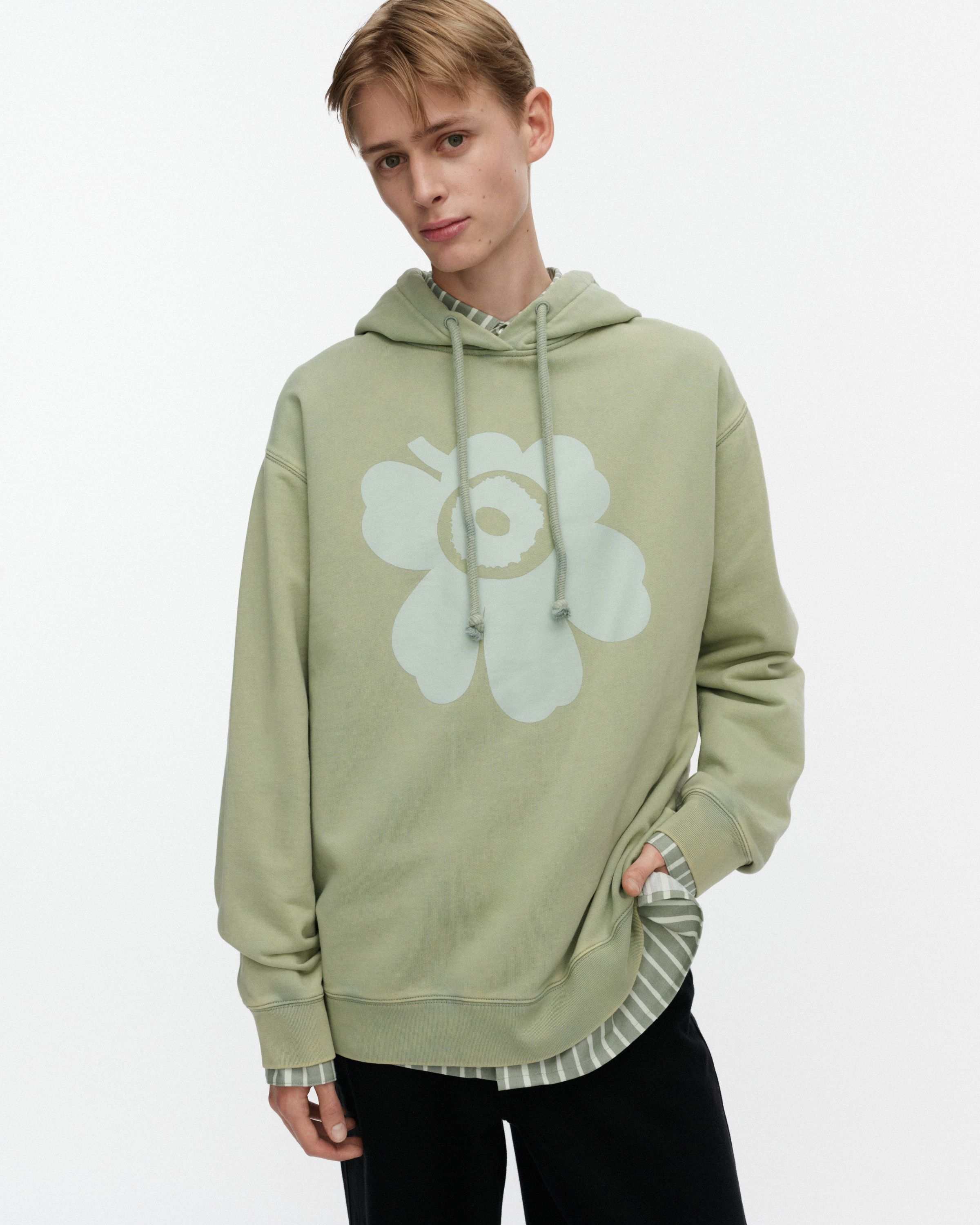 marimekko UNIKKO/RUNOJA ホワイト　Hoodie Runoja Unikko Placement Kioski hoodie | Marimekko