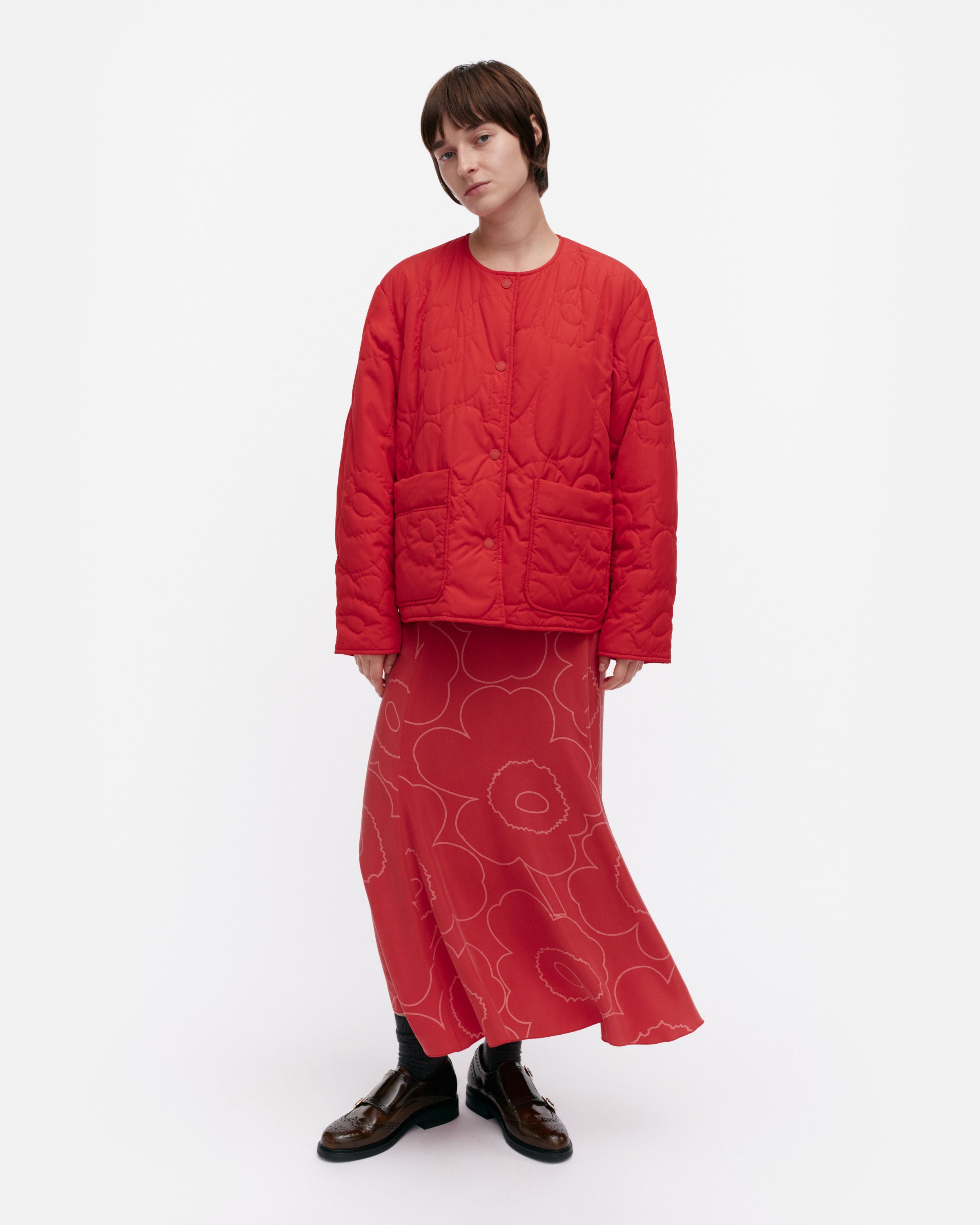 Kapseli Piirto Unikko lightweight padded coat | Marimekko