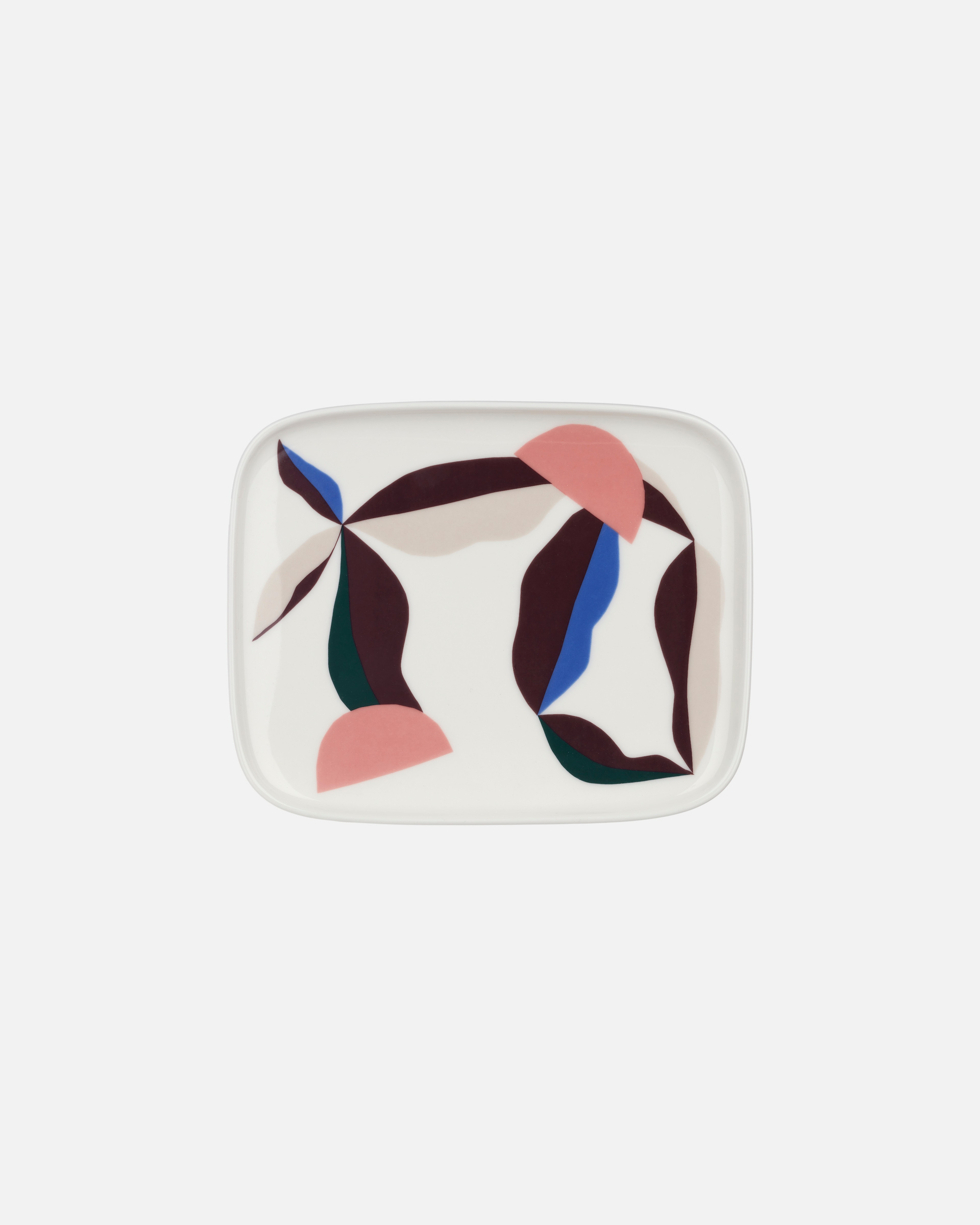 Oiva / Berry, Plate 15 x 12 cm, white,blue,powder,dark wine,