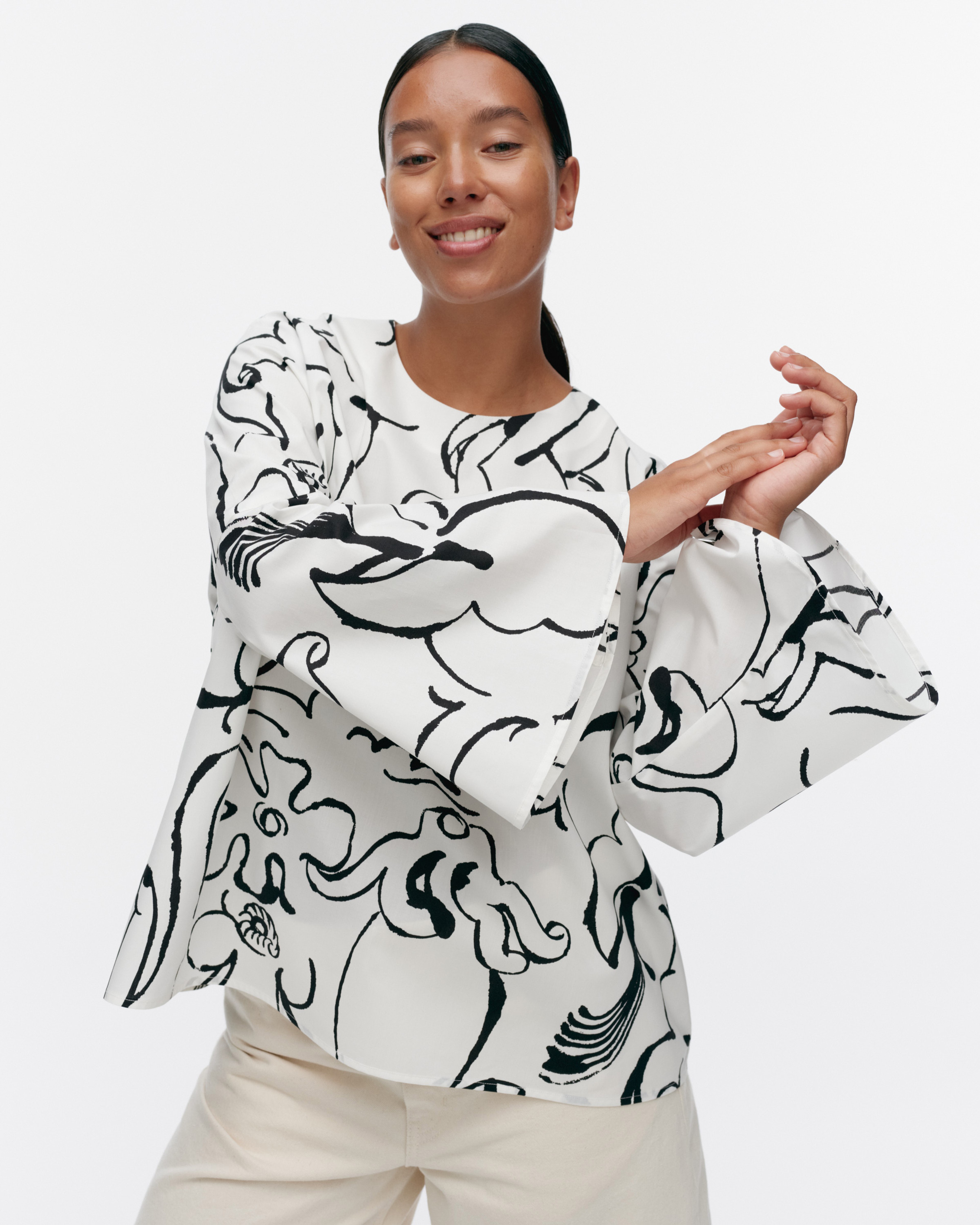 Pelargoni Baluns, Blouse, off white, black,