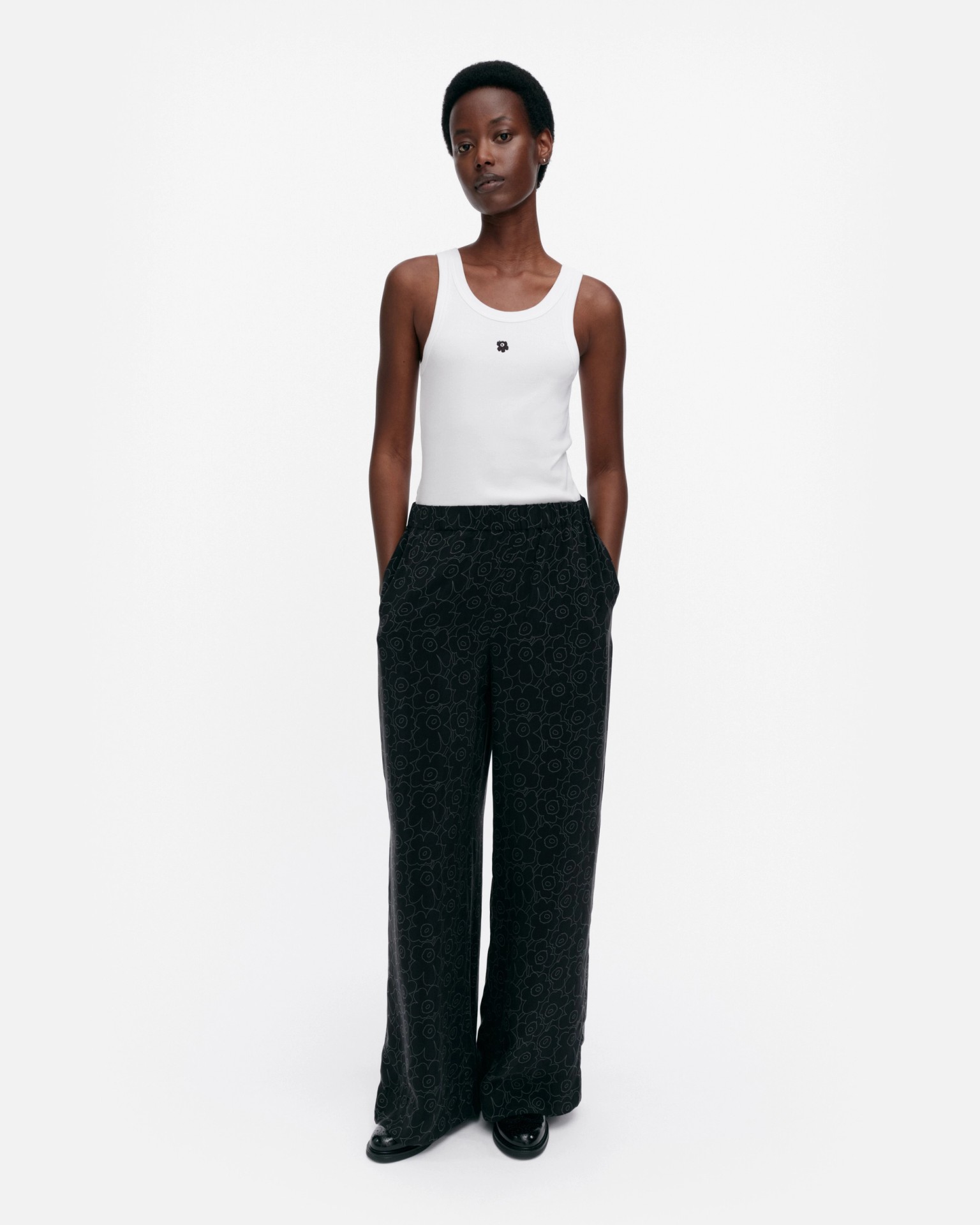 Oanet Piirto Unikko, Trousers, black, dark grey,