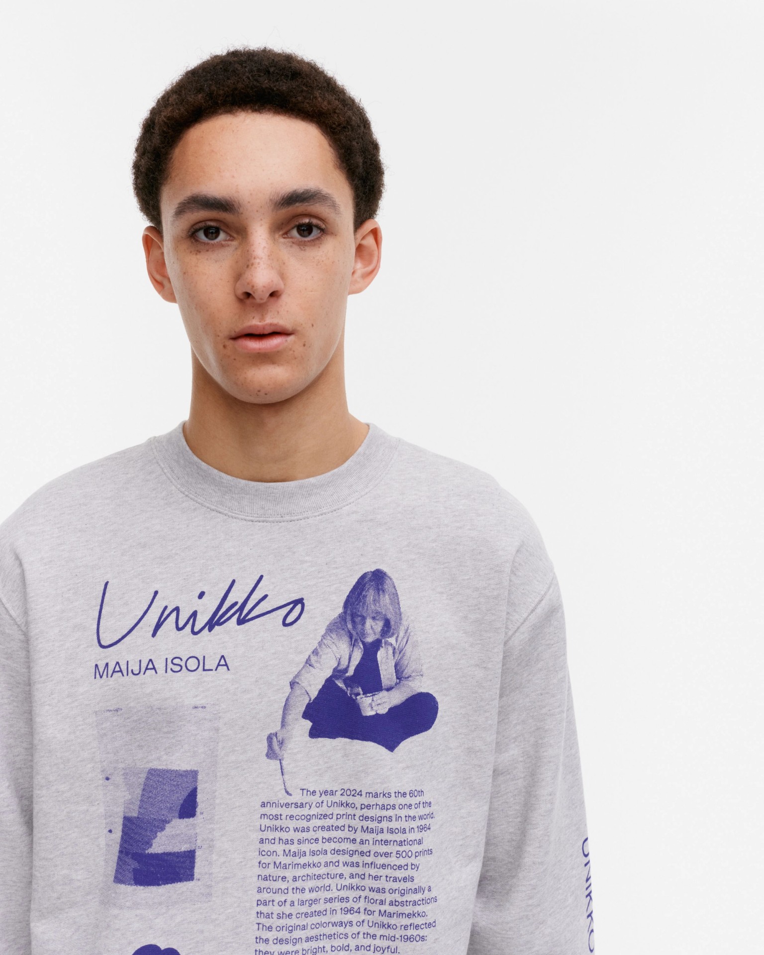 Loisto Unikko Tribute Placement, Kioski sweatshirt, grey melange, dark blue,