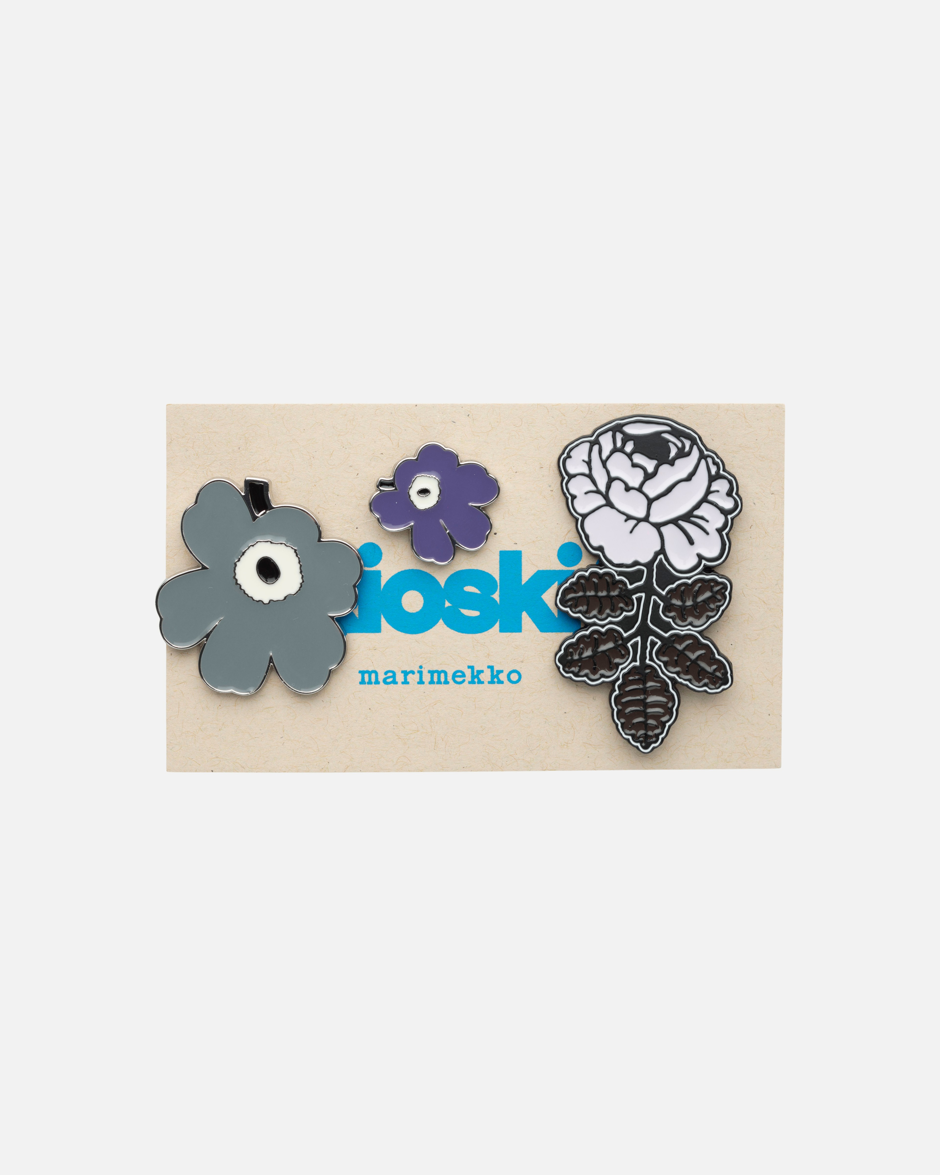 Pumpuli Set I, Pin-Set „Kioski“, Grau, Lila, Schwarz,