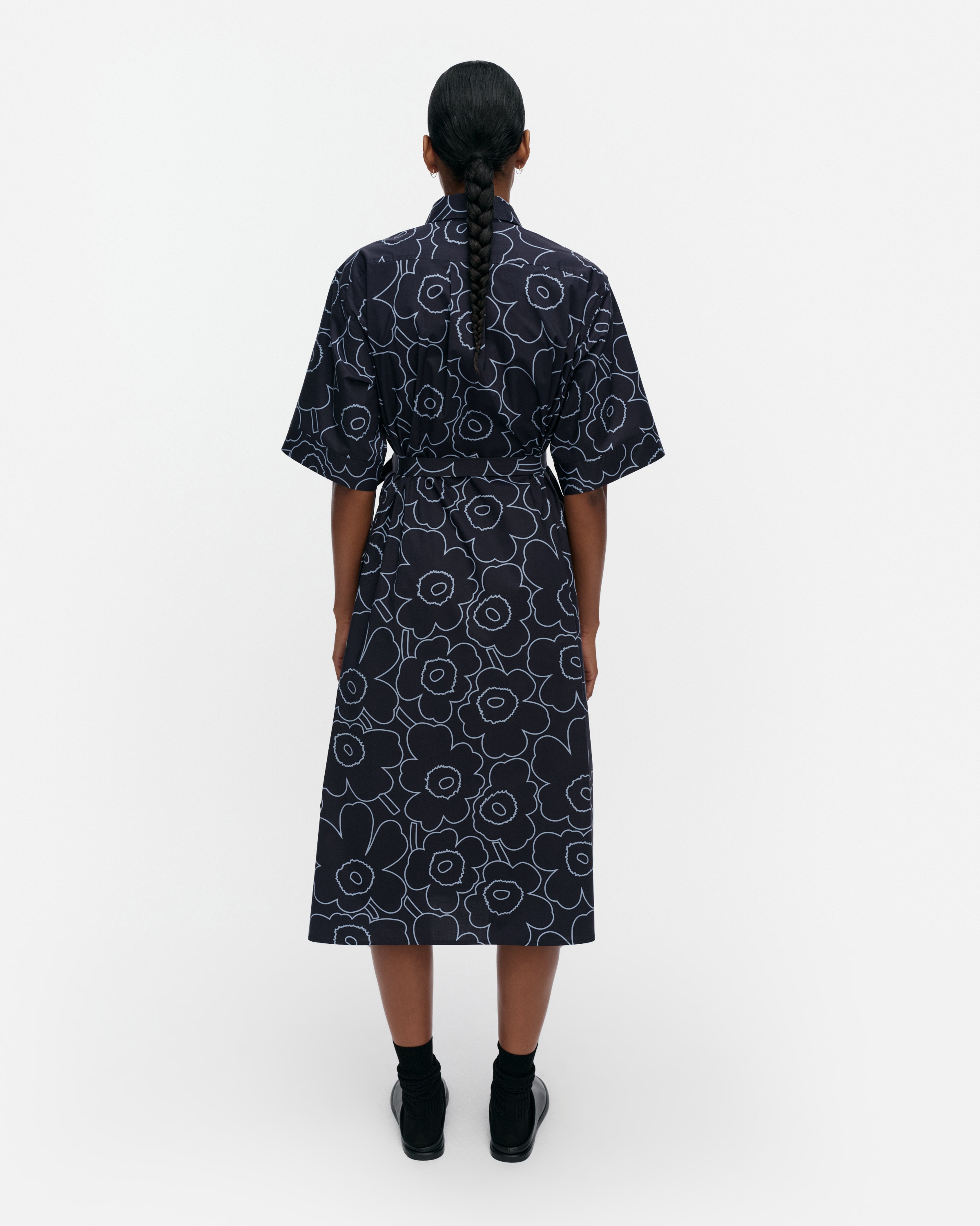 Popliini Piirto Unikko, Kleid, Dunkelblau, Hellblau,