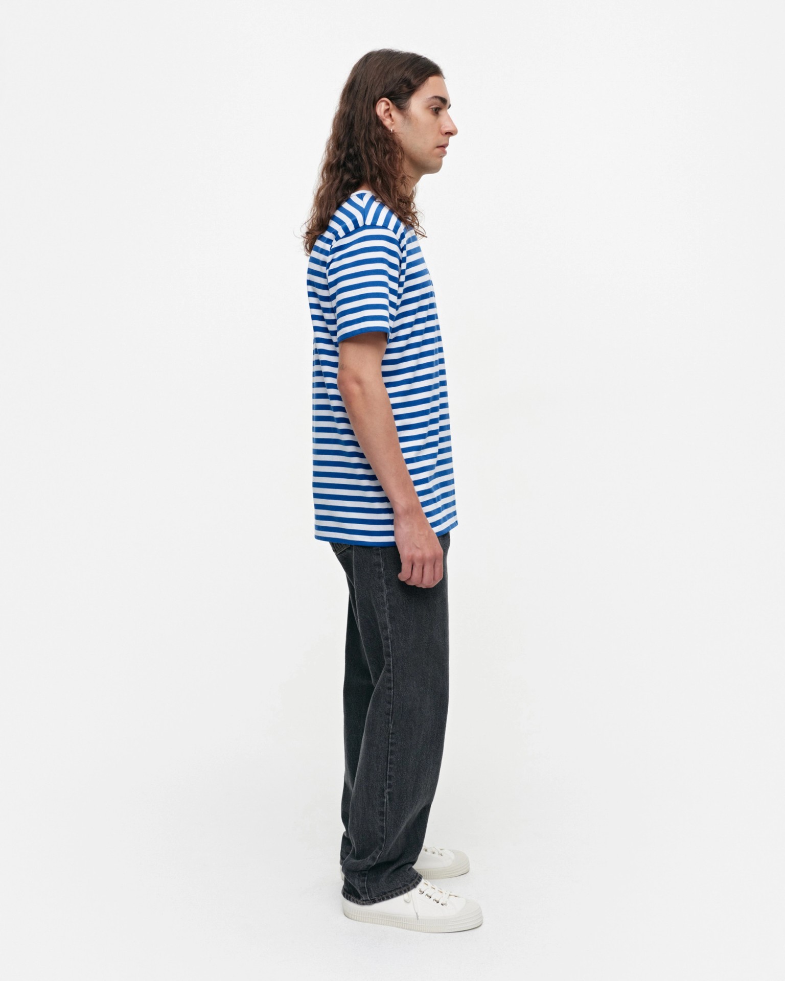 Lyhythiha, T-paita, valkoinen, sininen,