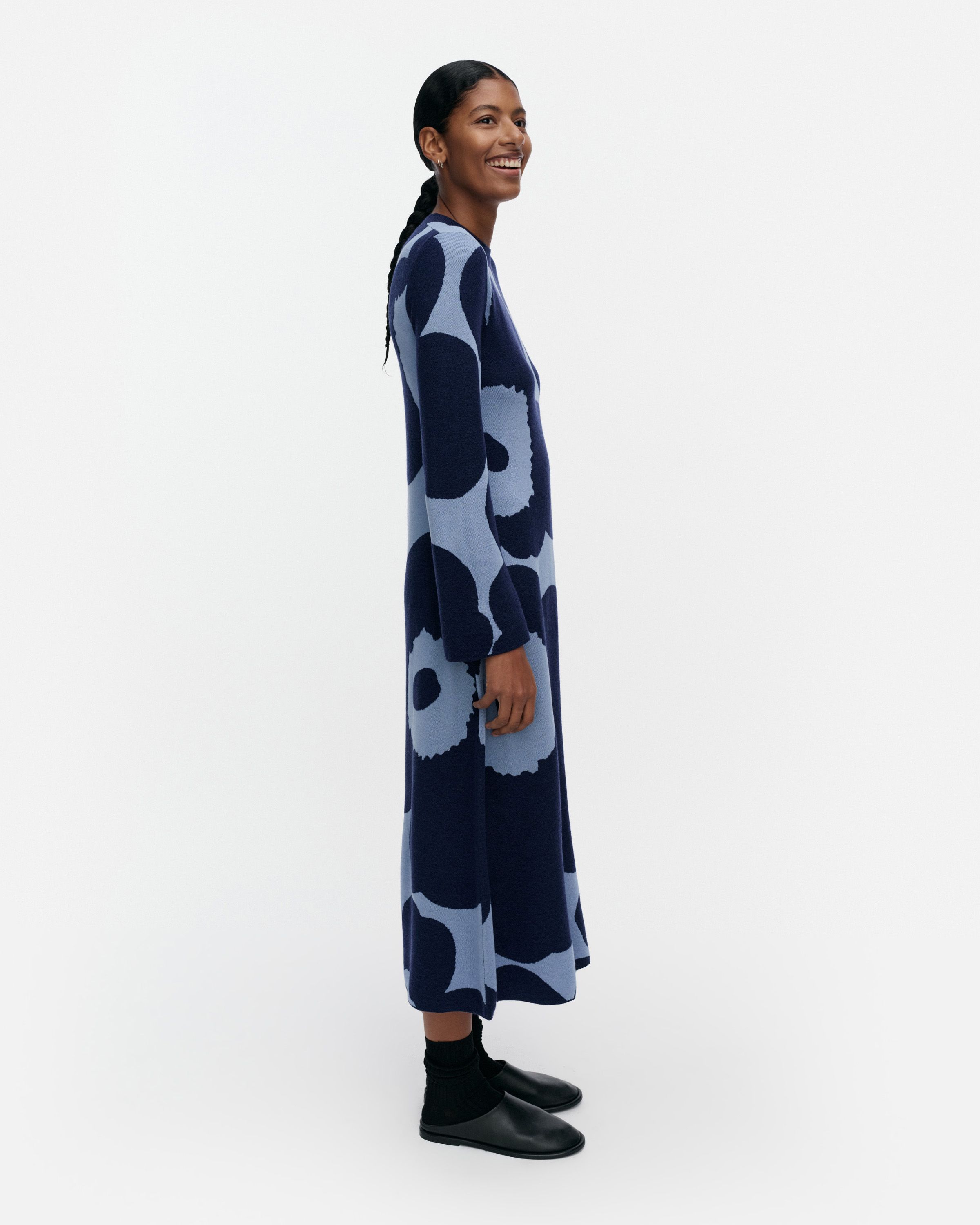 Maridenim Suoritus Unikko skirt mid indigo | Marimekko