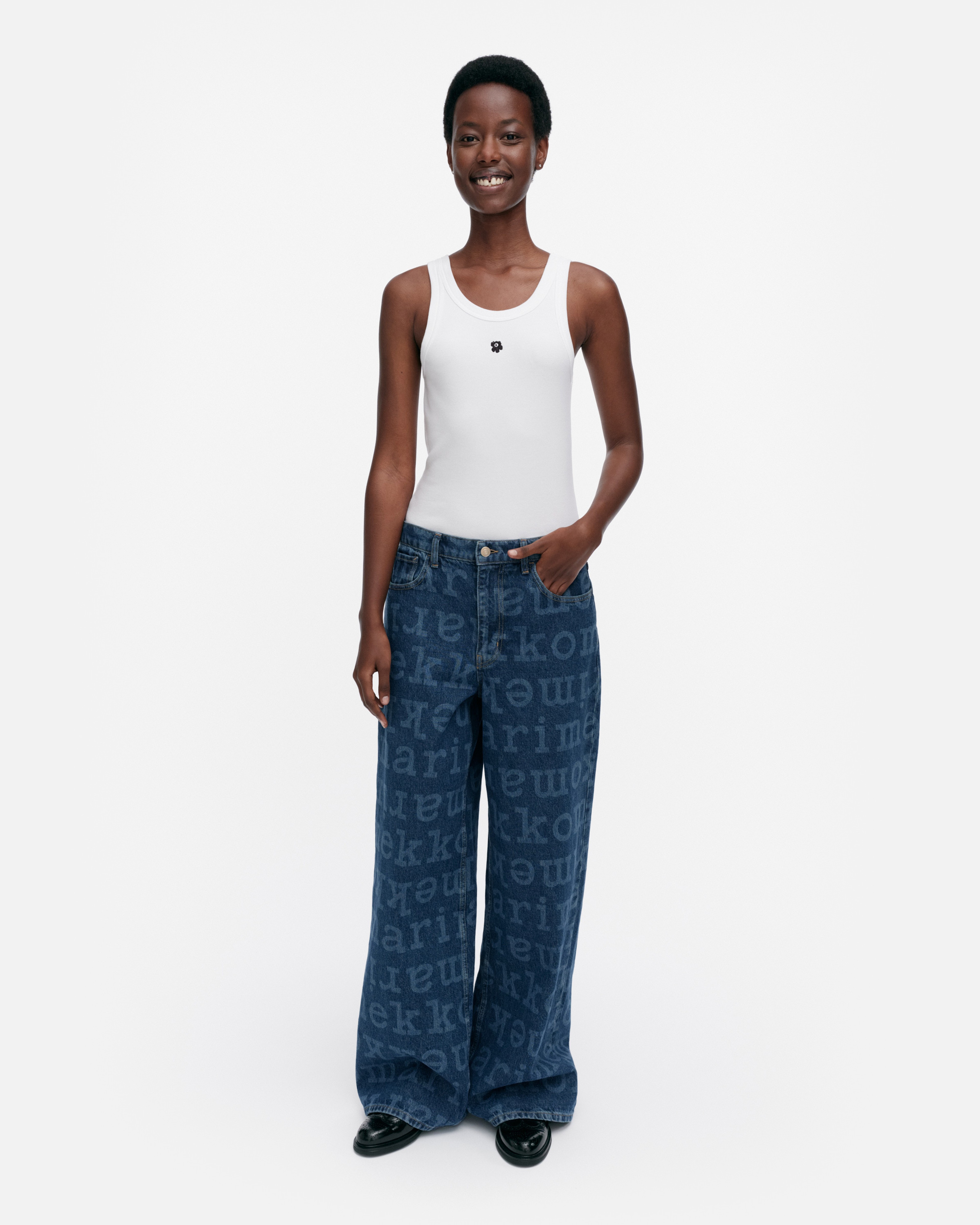 Maridenim Loose Logo L, Jeans (long), mid indigo,