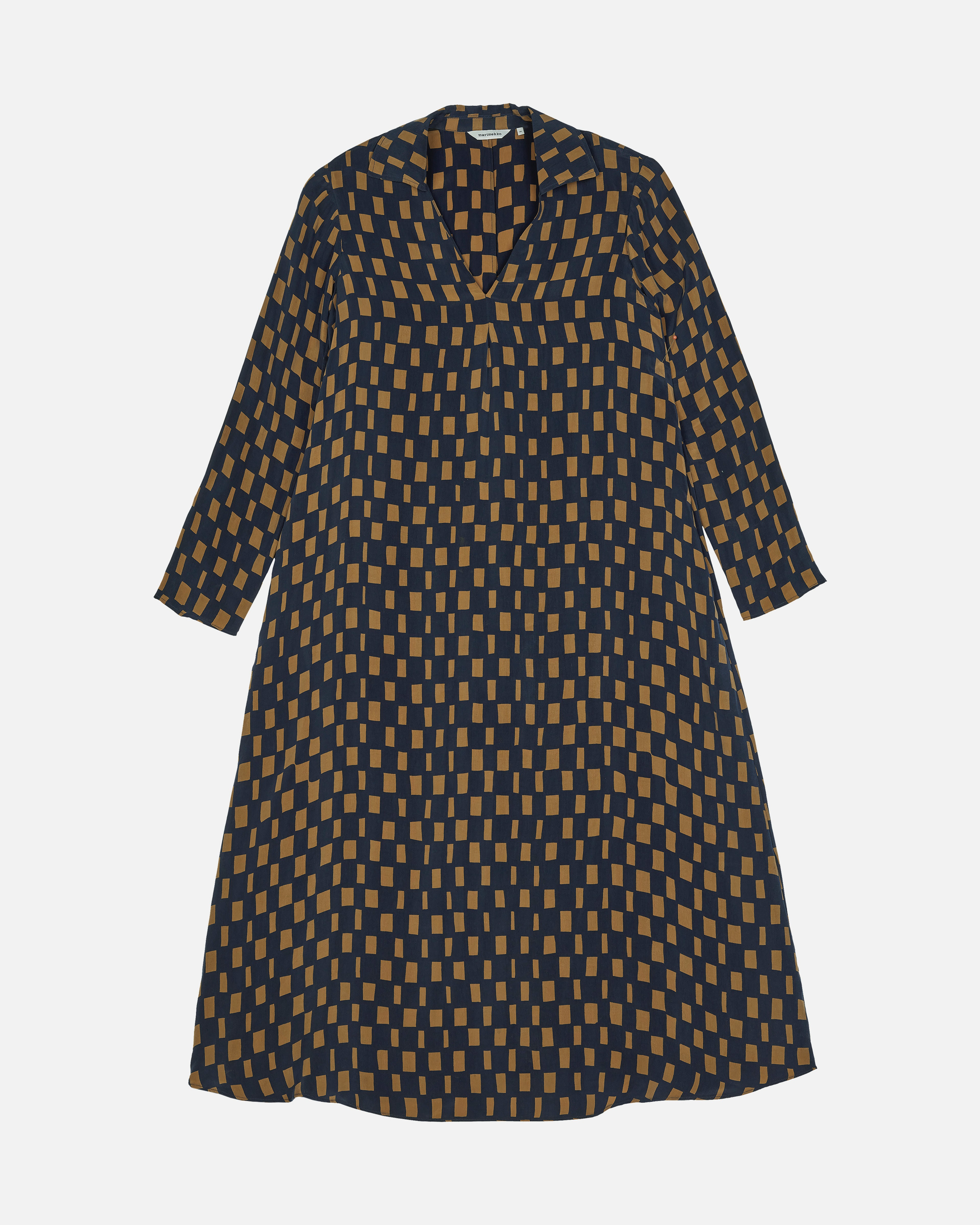 Maisol Noppa, Cupro dress, blue, brown,