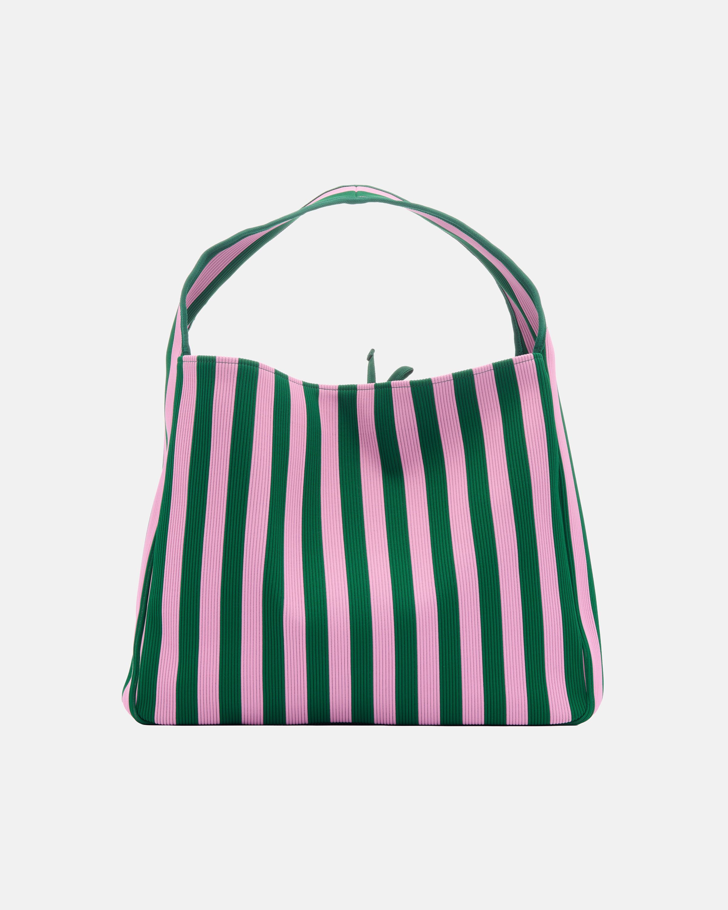 Knitted Bag Large Merirosvo Shoulder bag pink, dark green | Marimekko