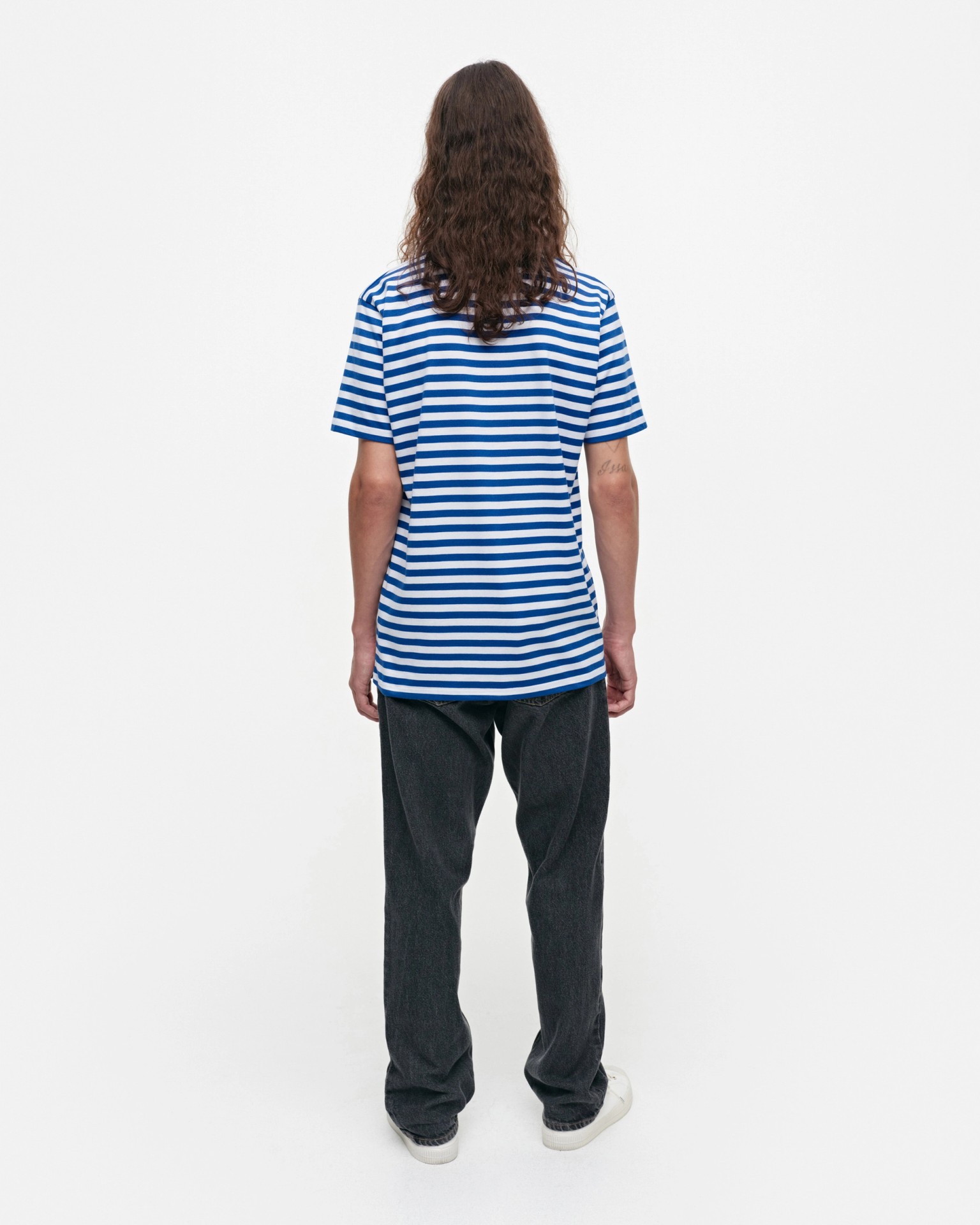 Lyhythiha, T-paita, valkoinen, sininen,