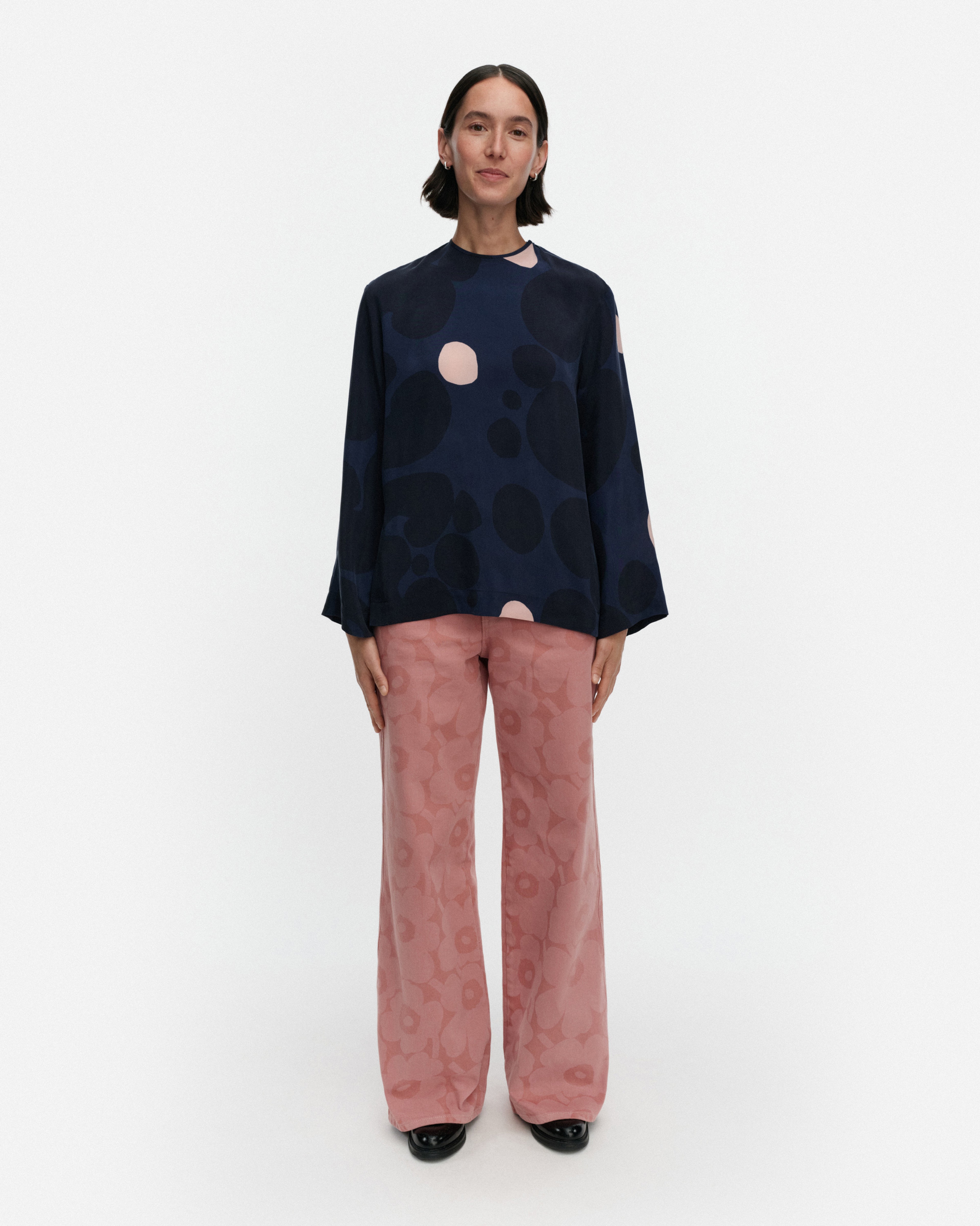 Koota Keidas, Blouse, dark blue, light pink,