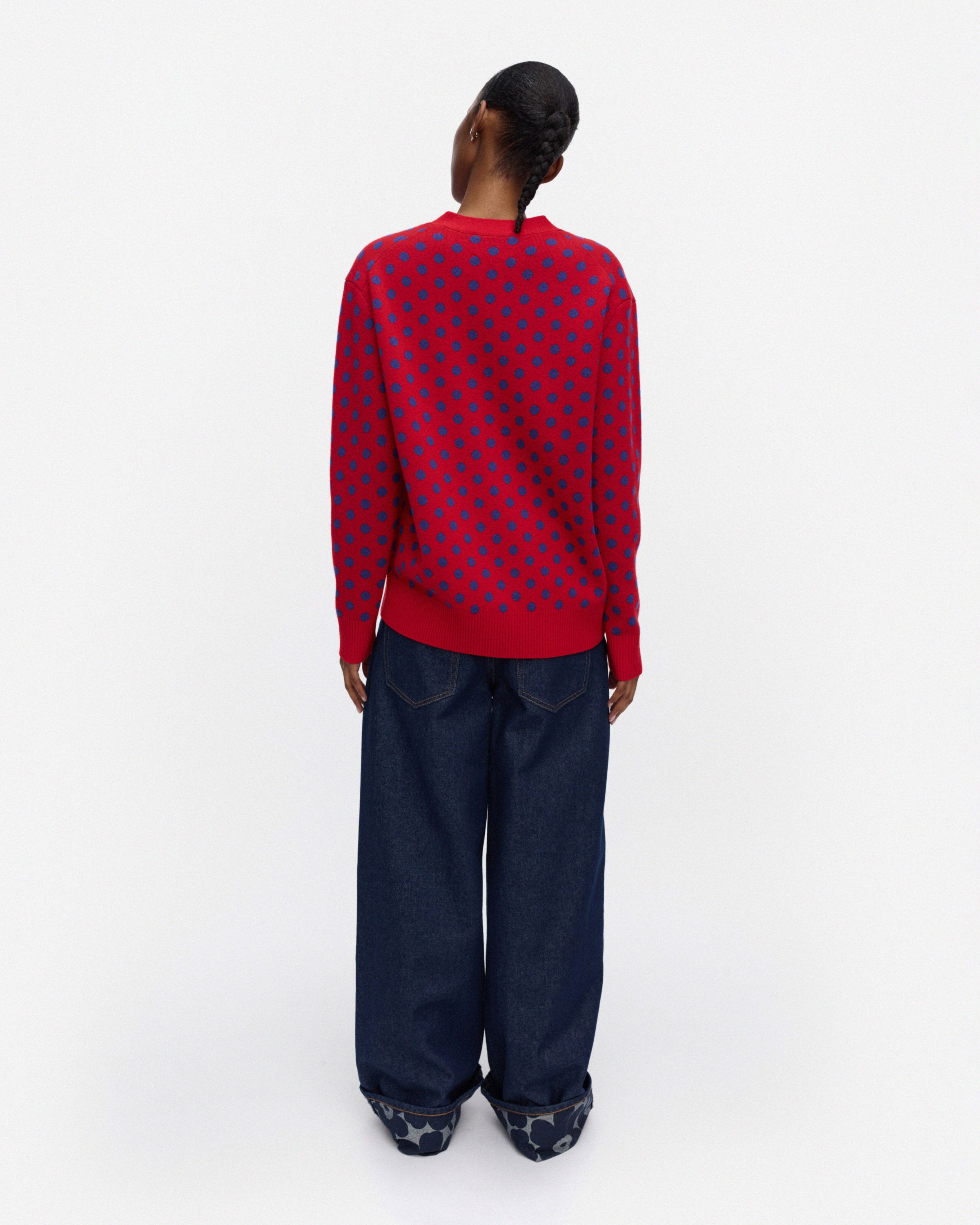 RWS Sif Pallo Kioski knitted cardigan red, blue | Marimekko