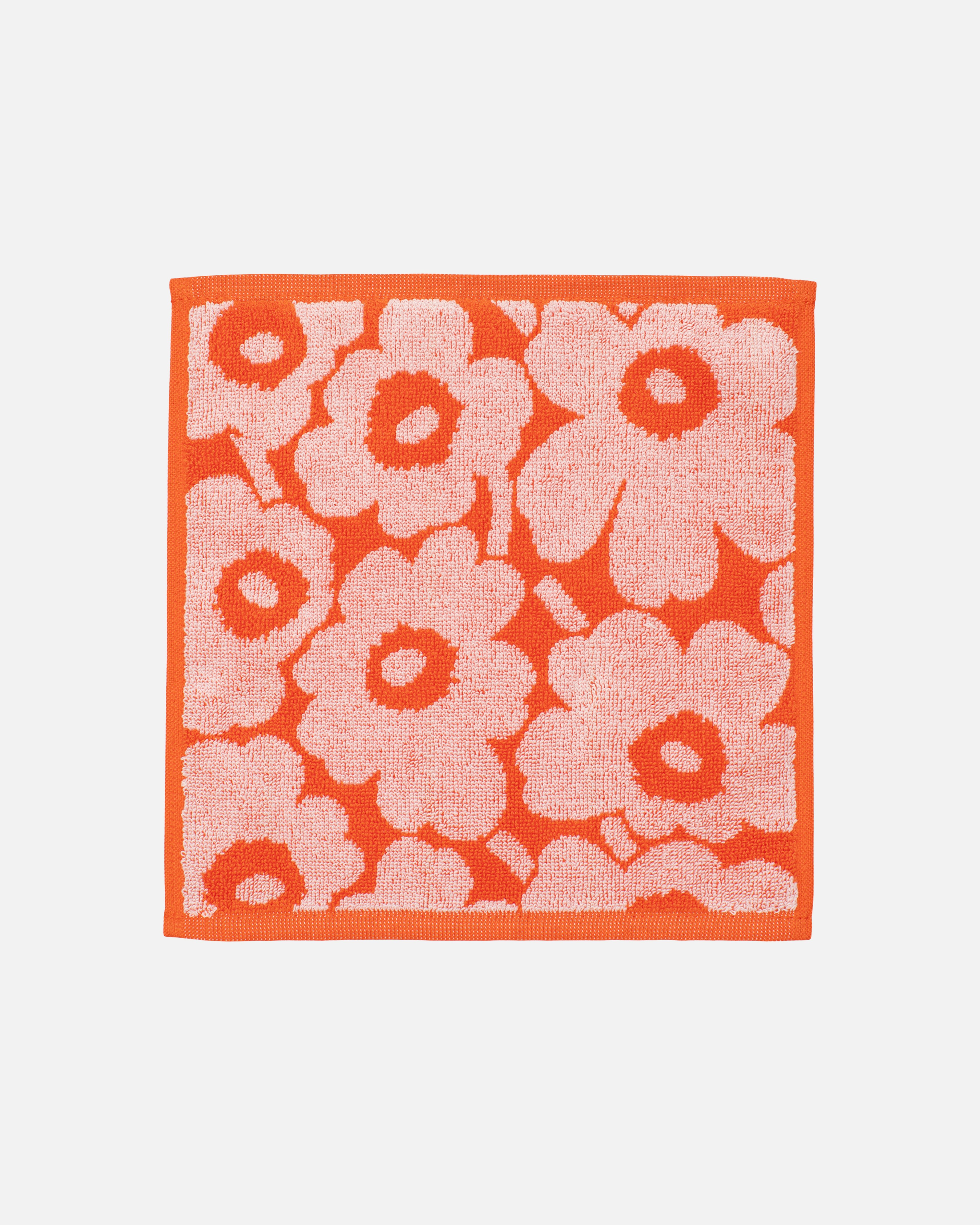 Mini Unikko, Mini-Handtuch 26 x 26 cm, Orangerot, Rosa,
