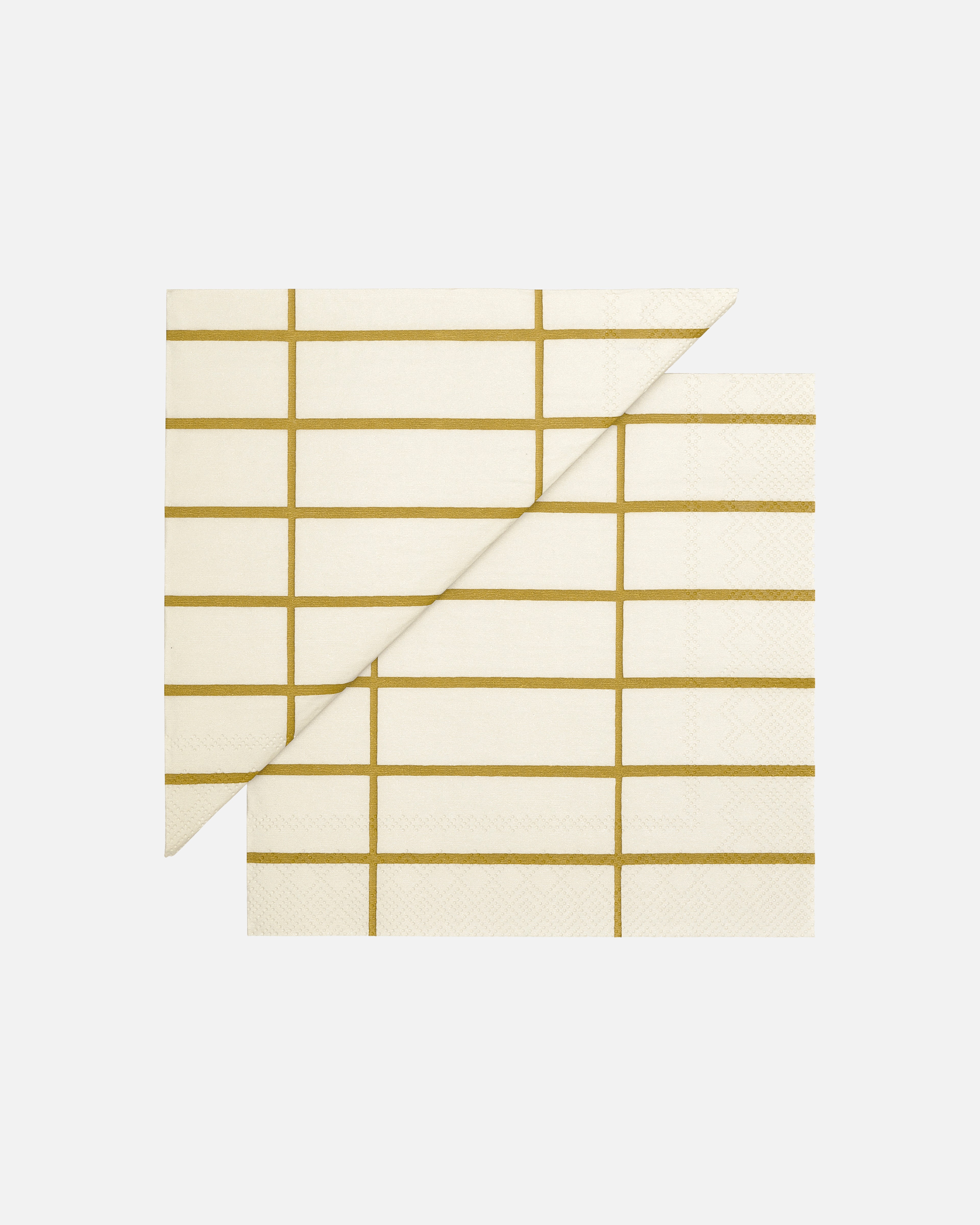 Tiiliskivi, Paper napkin 33 x 33 cm, off white,olive green,