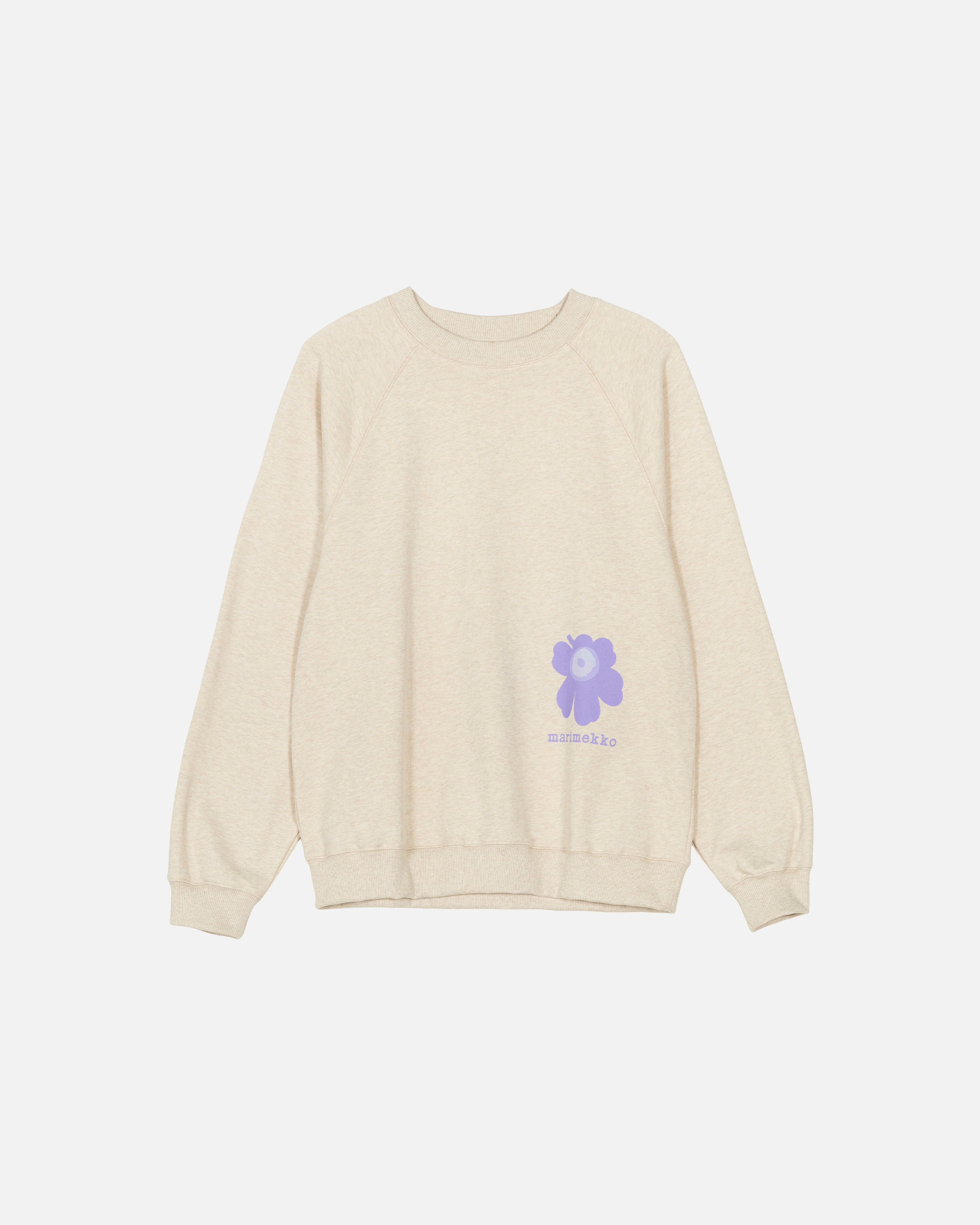 Riemu Unikko Placement, Kioski sweatshirt, beige melange, lilac,