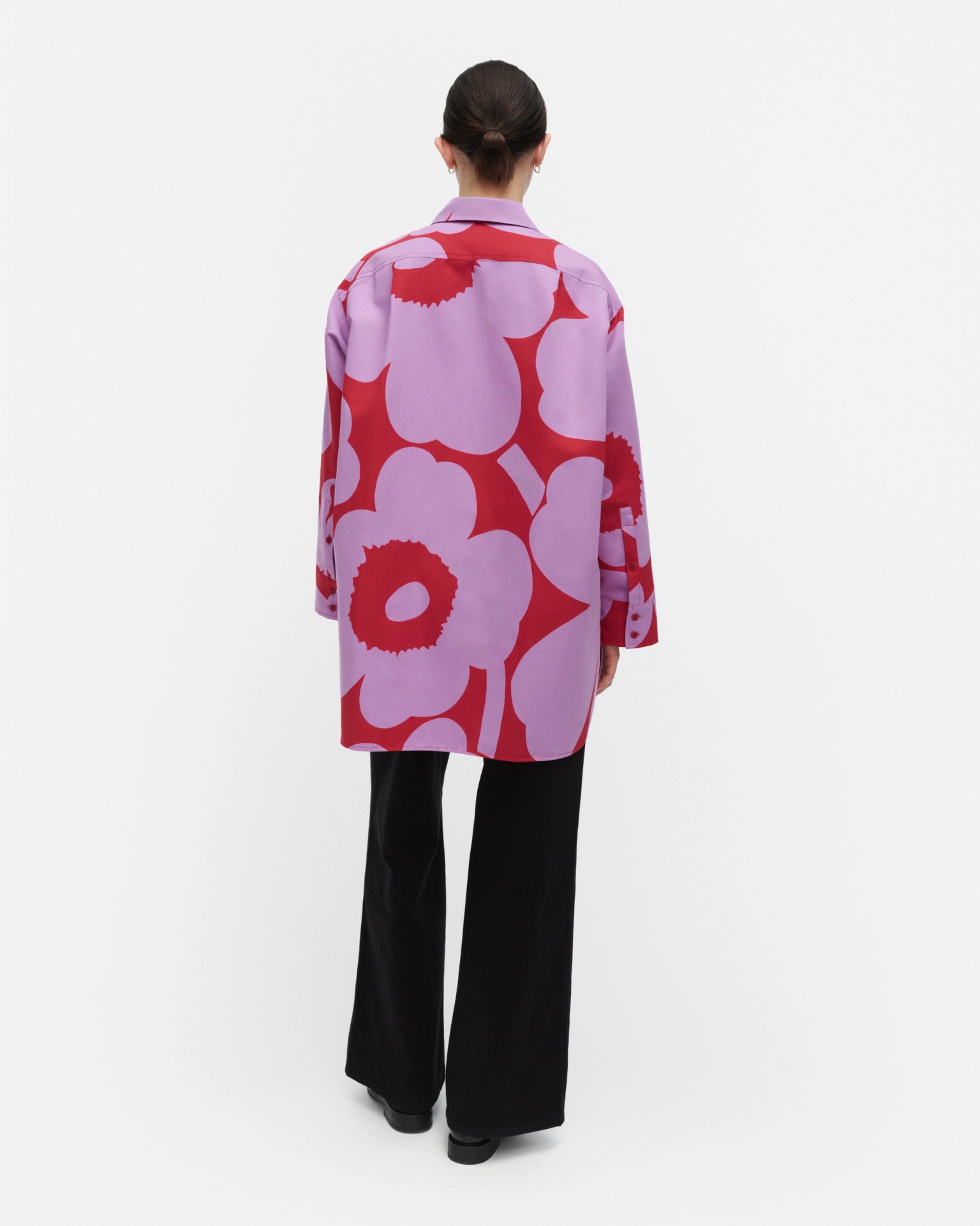 Heitto Unikko, Cotton linen shirt, purple, red,