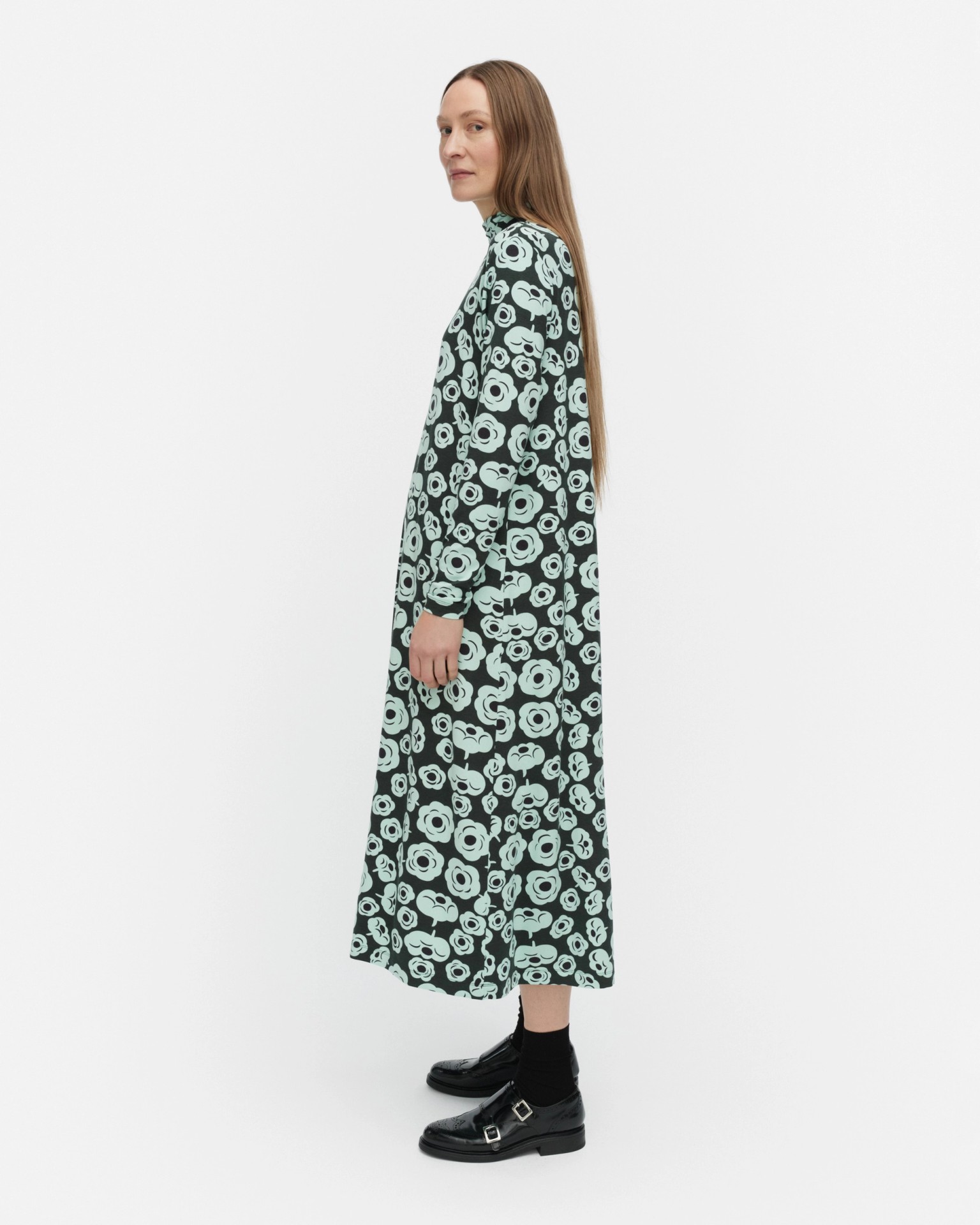 Cavea Tumma, Jersey dress, dark green, turquoise, black,