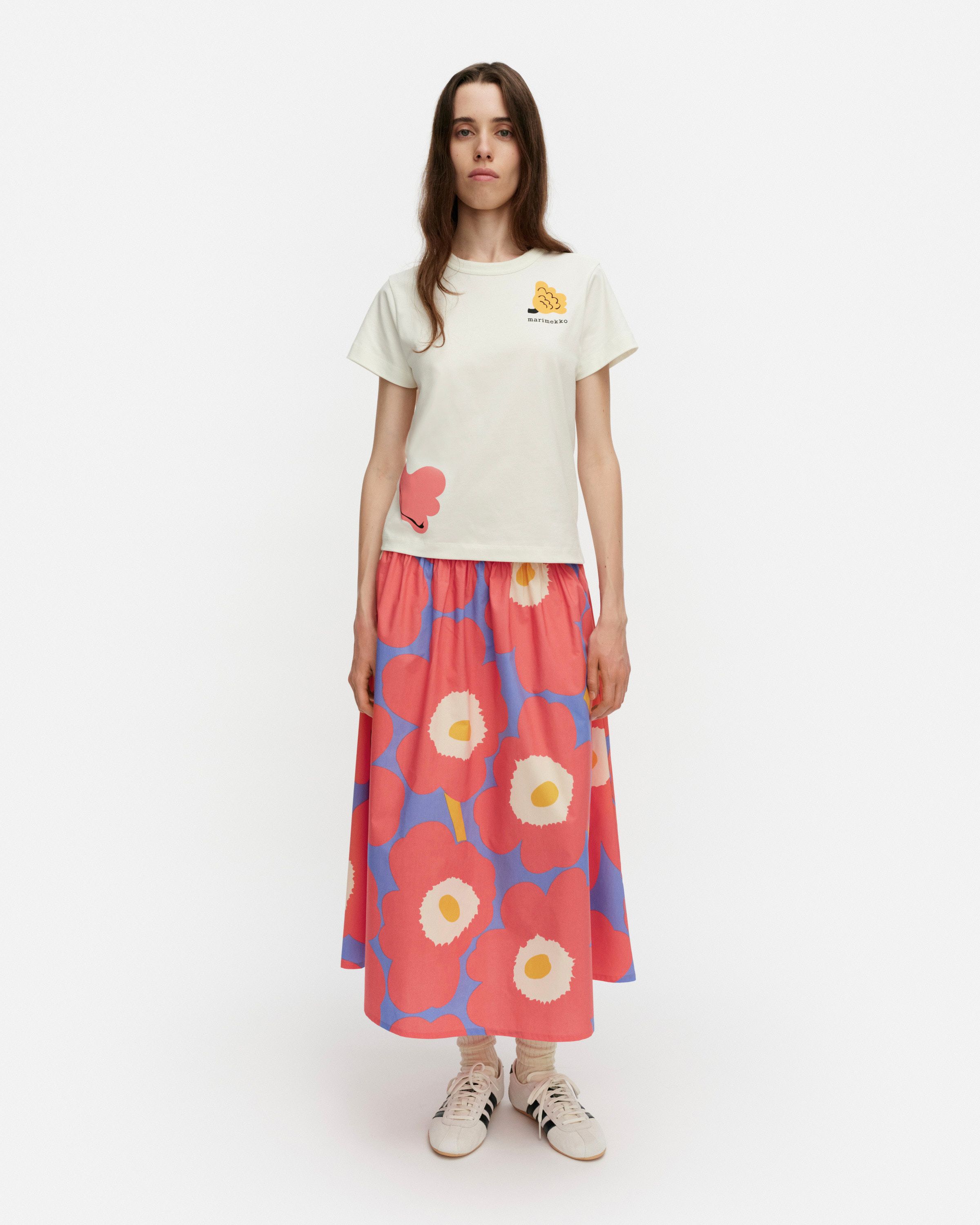 Juhlaunikko / garral skirt　Marimekko　限定 Garrel Unikko Skirt red, blue, orange | Marimekko