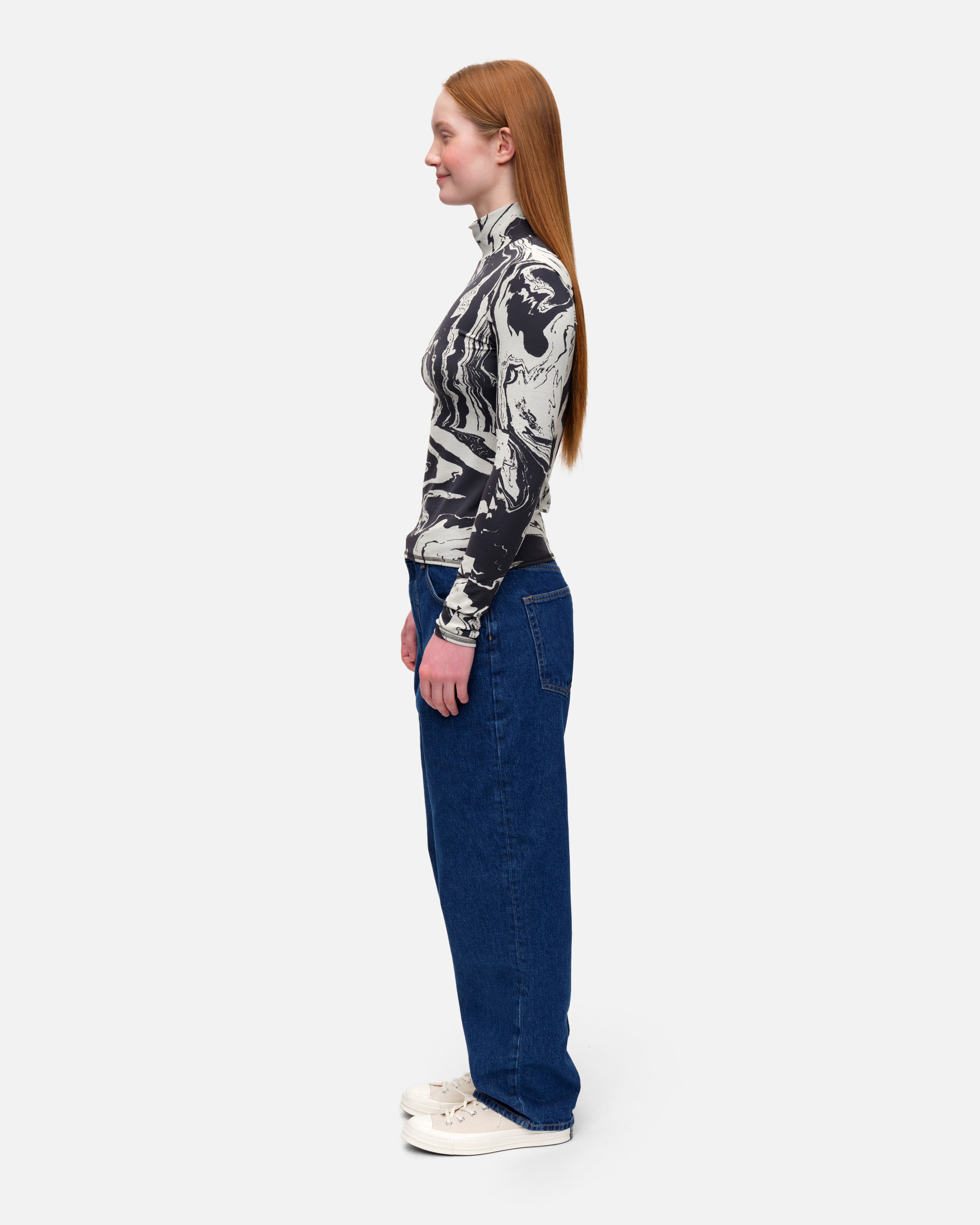 Jäkälä Marras, Turtleneck shirt, off white, black,