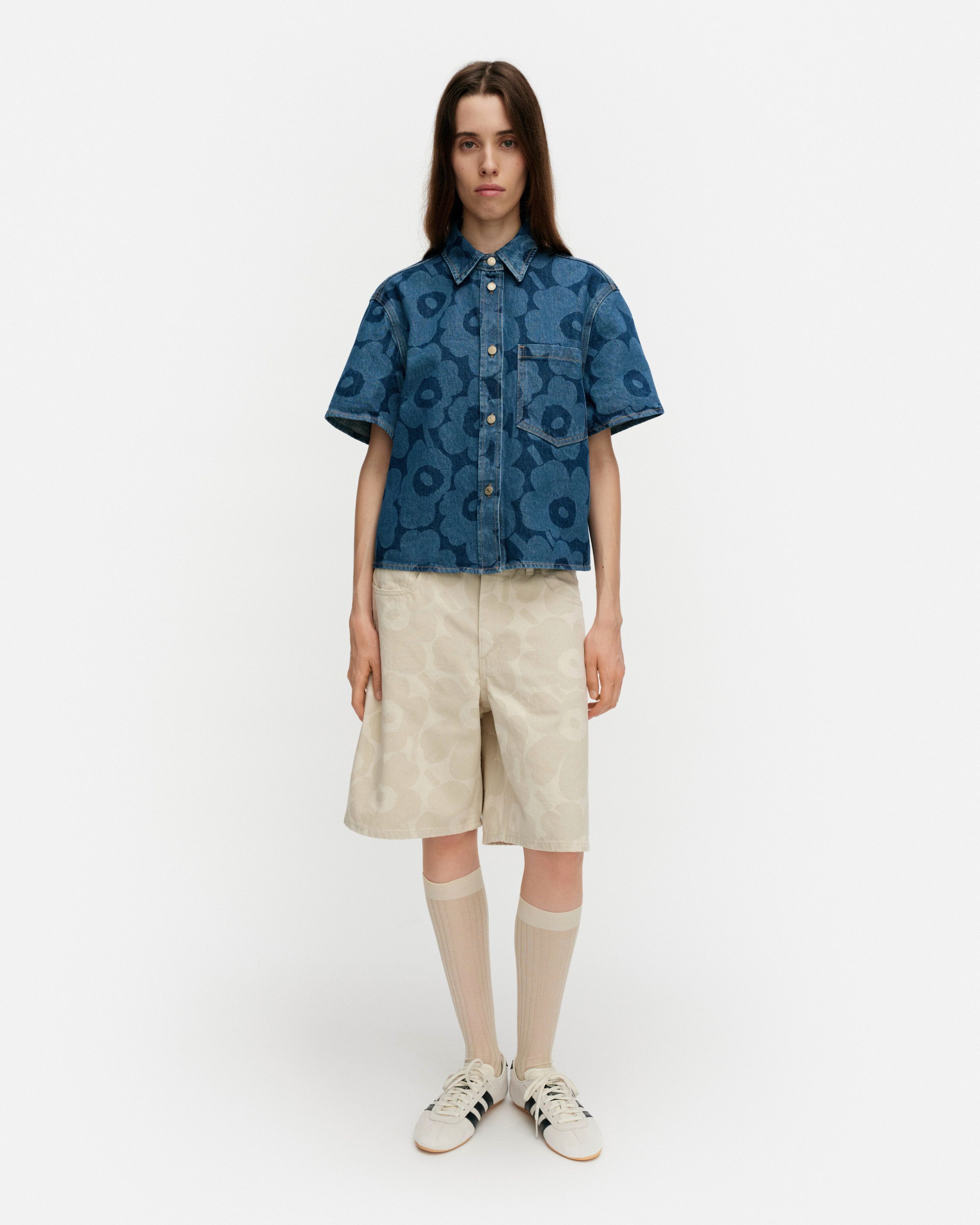 Maridenim Kuvata Unikko Shirt mid indigo | Marimekko