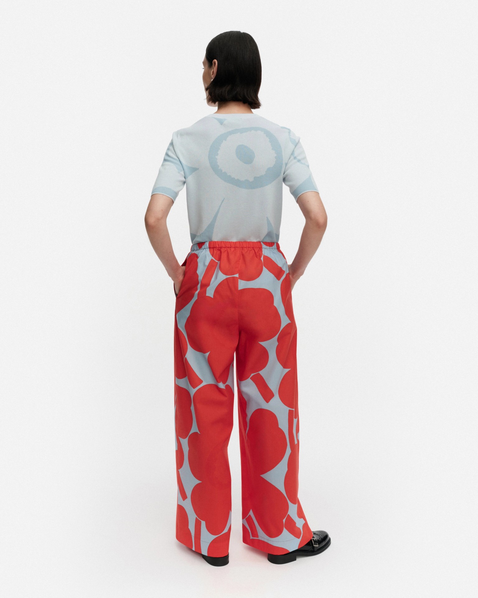 Kappale Unikko, Trousers, red, light blue,