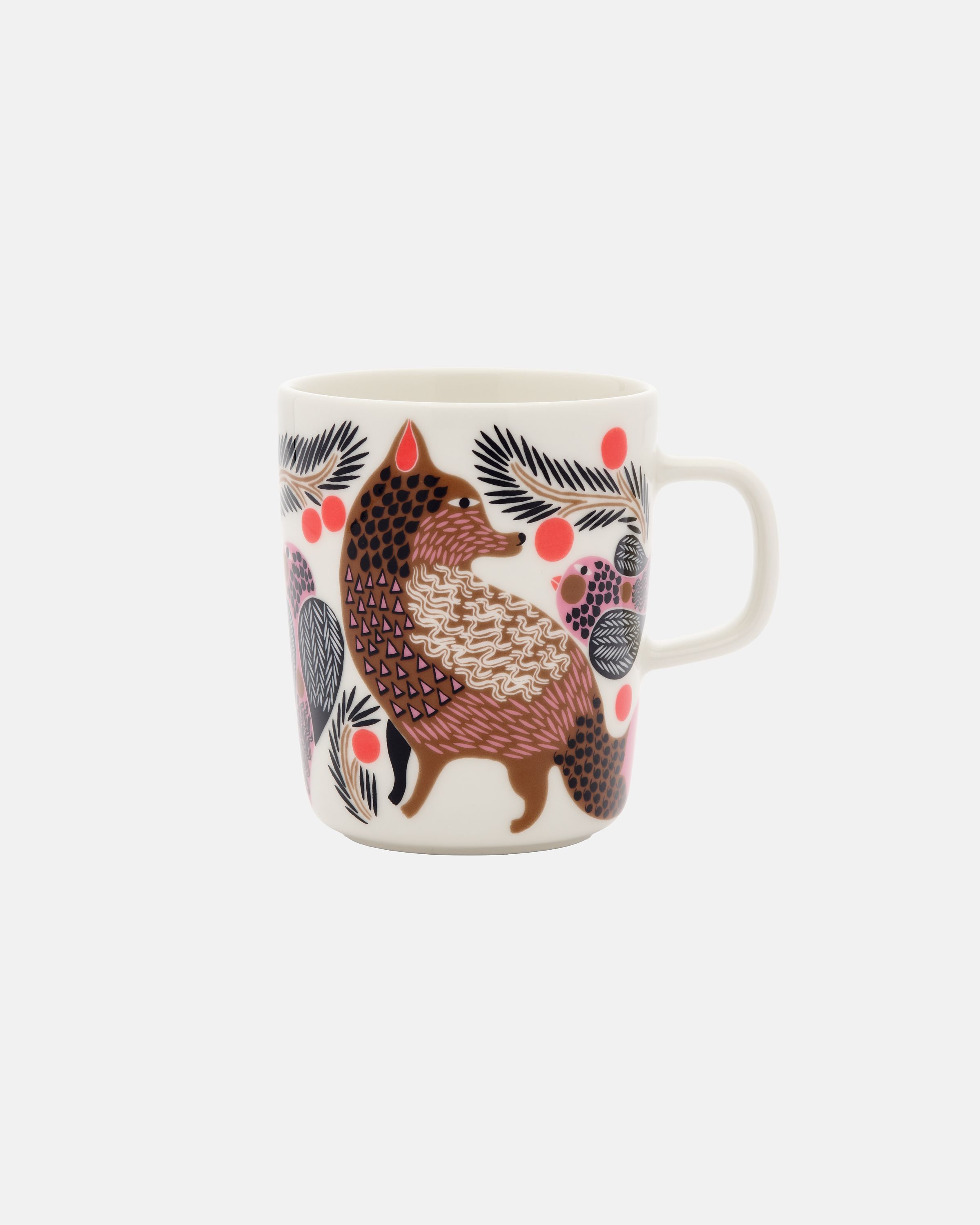 Oiva / Ketunmarja Mug white, bronze, pink, petrol | Marimekko
