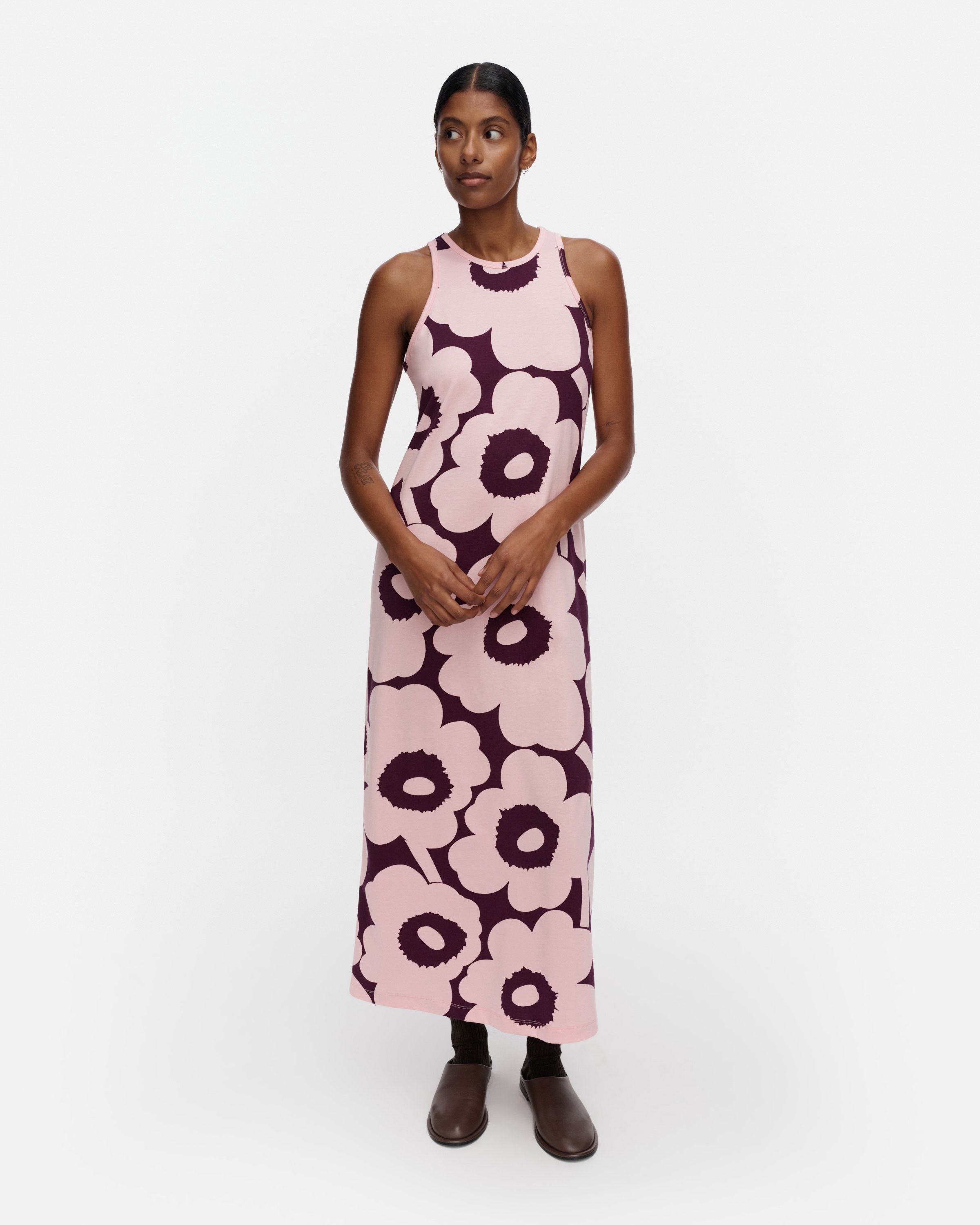 Erilainen Unikko Dress light pink, dark purple | Marimekko