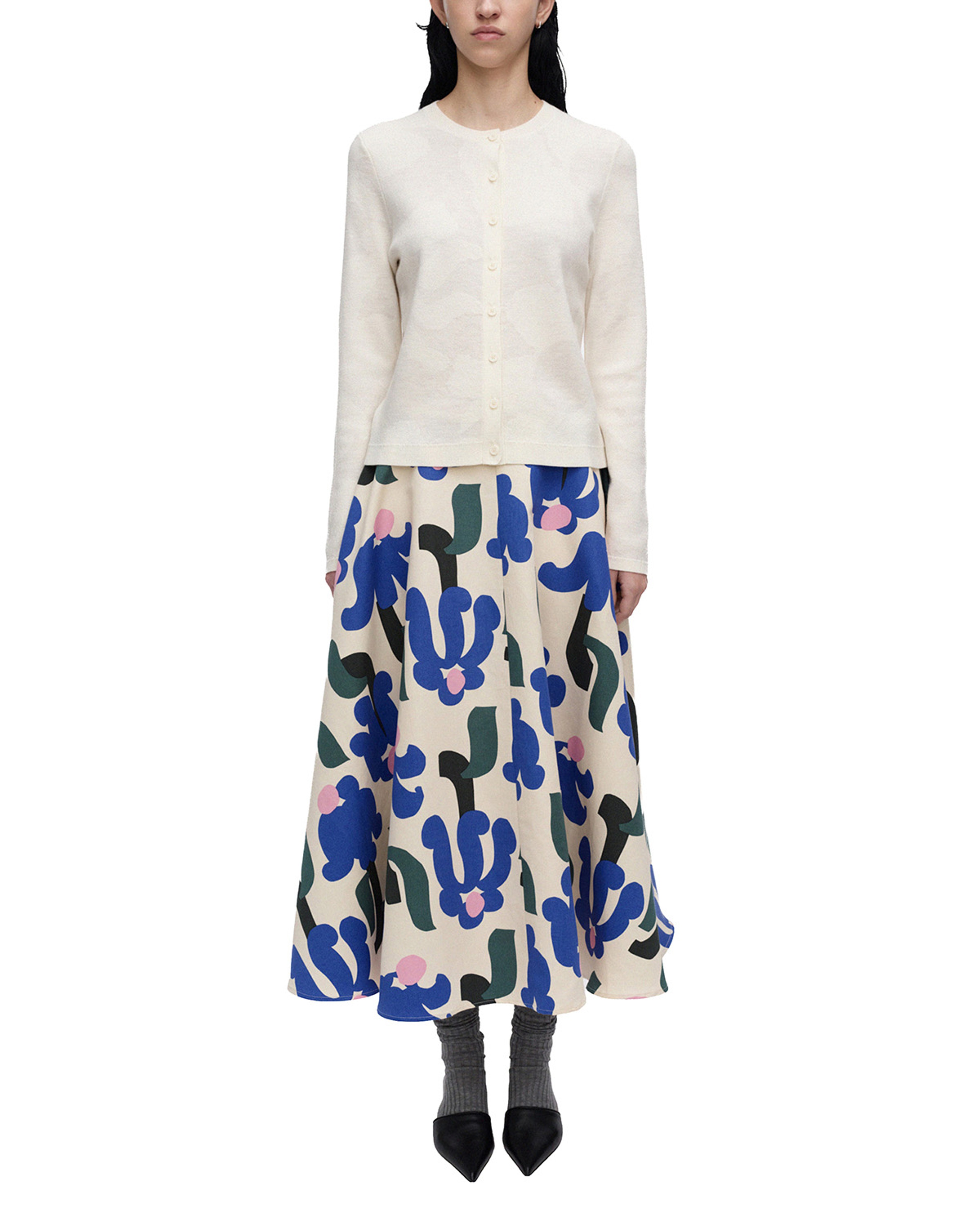 Virittää Kukkahattu, Skirt, beige, green, blue,