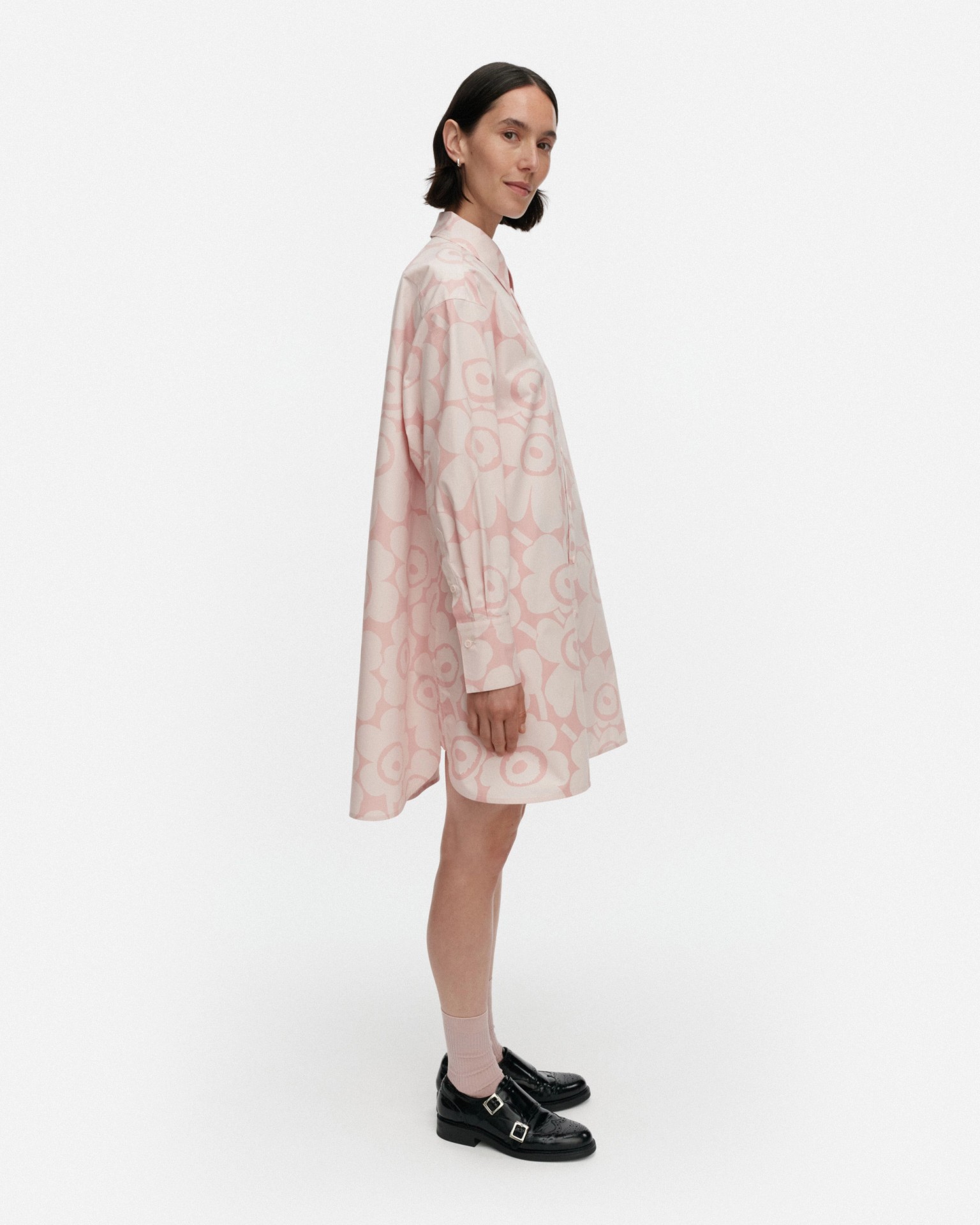 Kuvitelma Unikko, Cotton shirt dress, light pink, light pink,