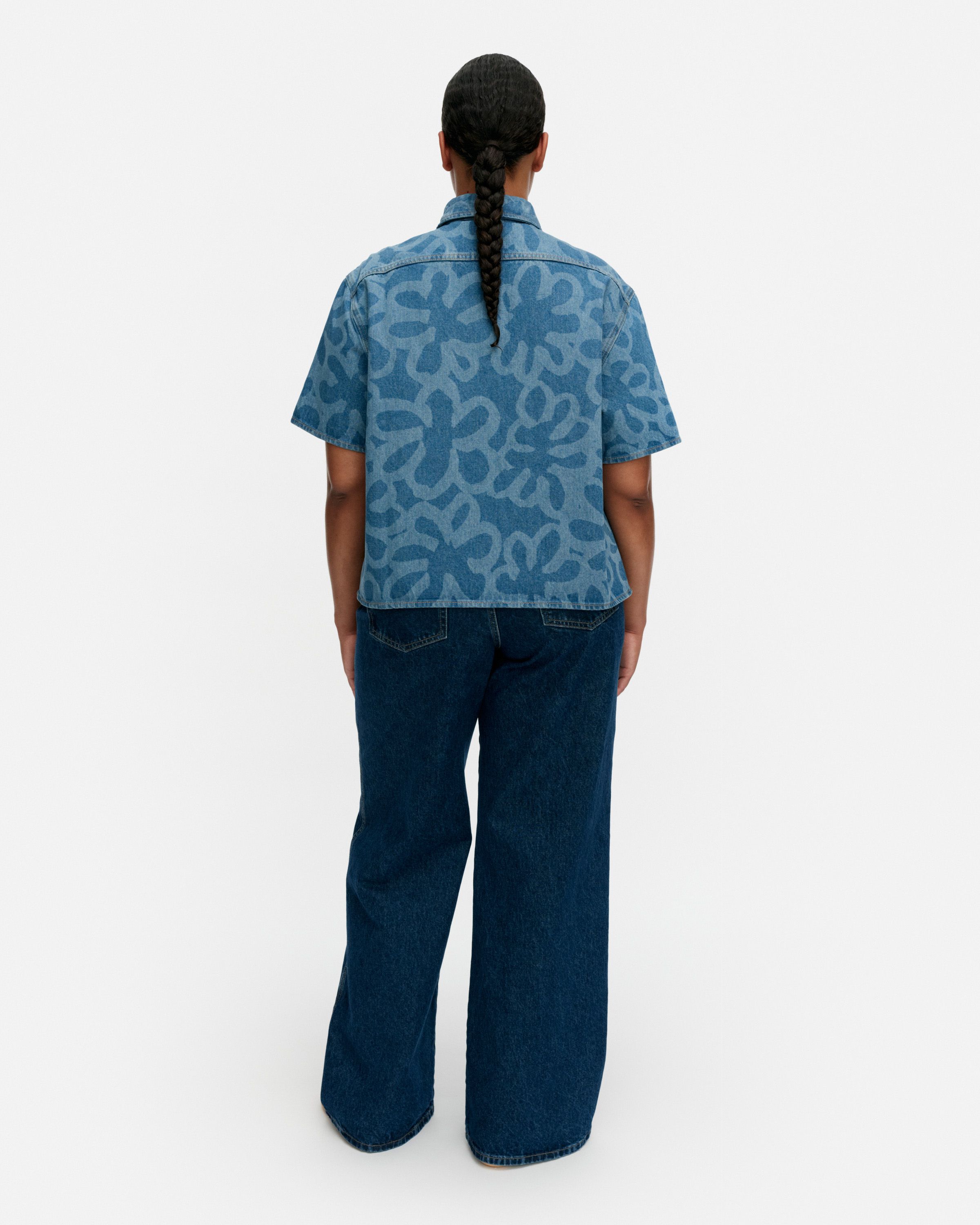 Maridenim Kuvata Kukka Shirt used indigo | Marimekko