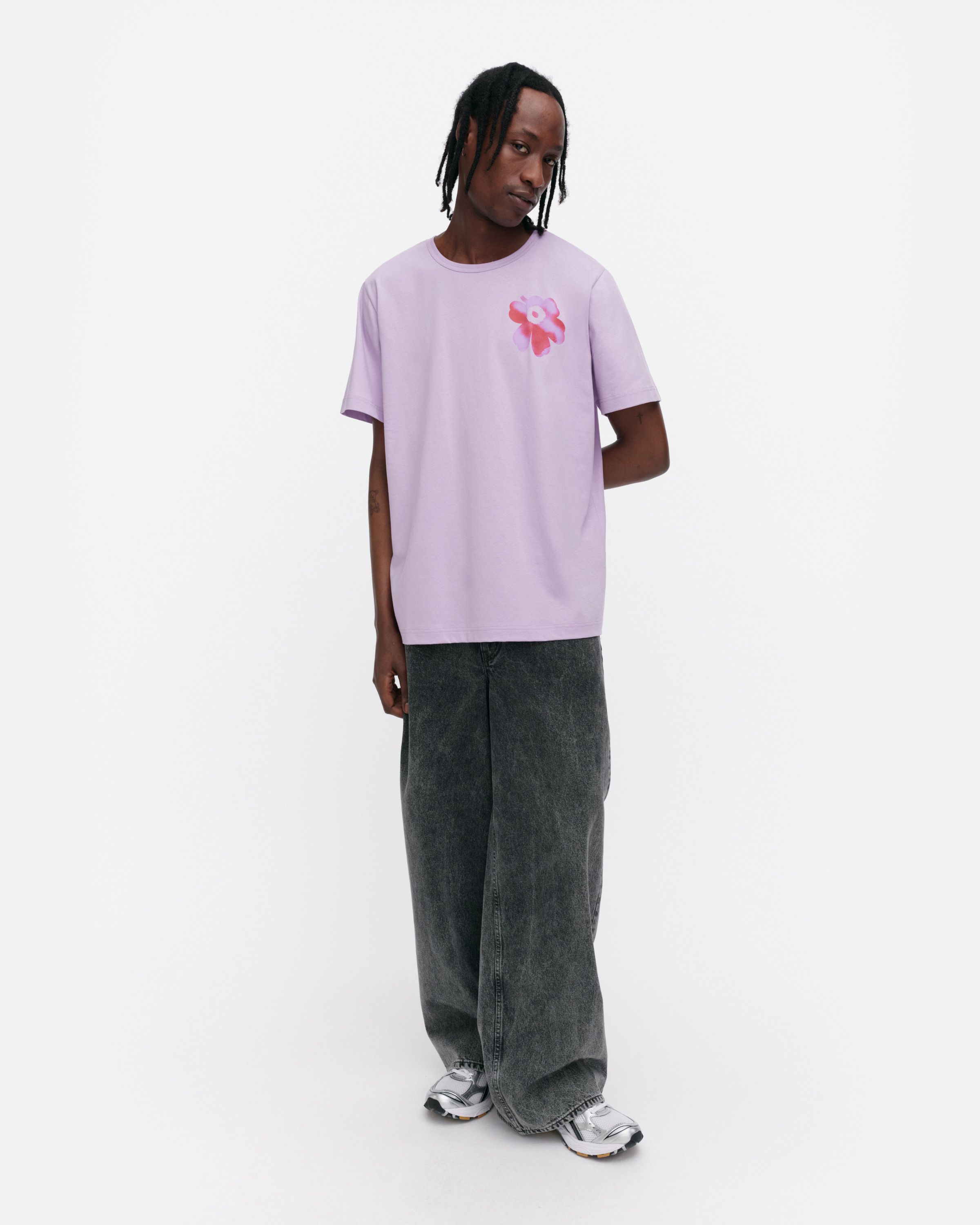 Vihne Unikko Placement Kioski t-shirt lilac, red | Marimekko
