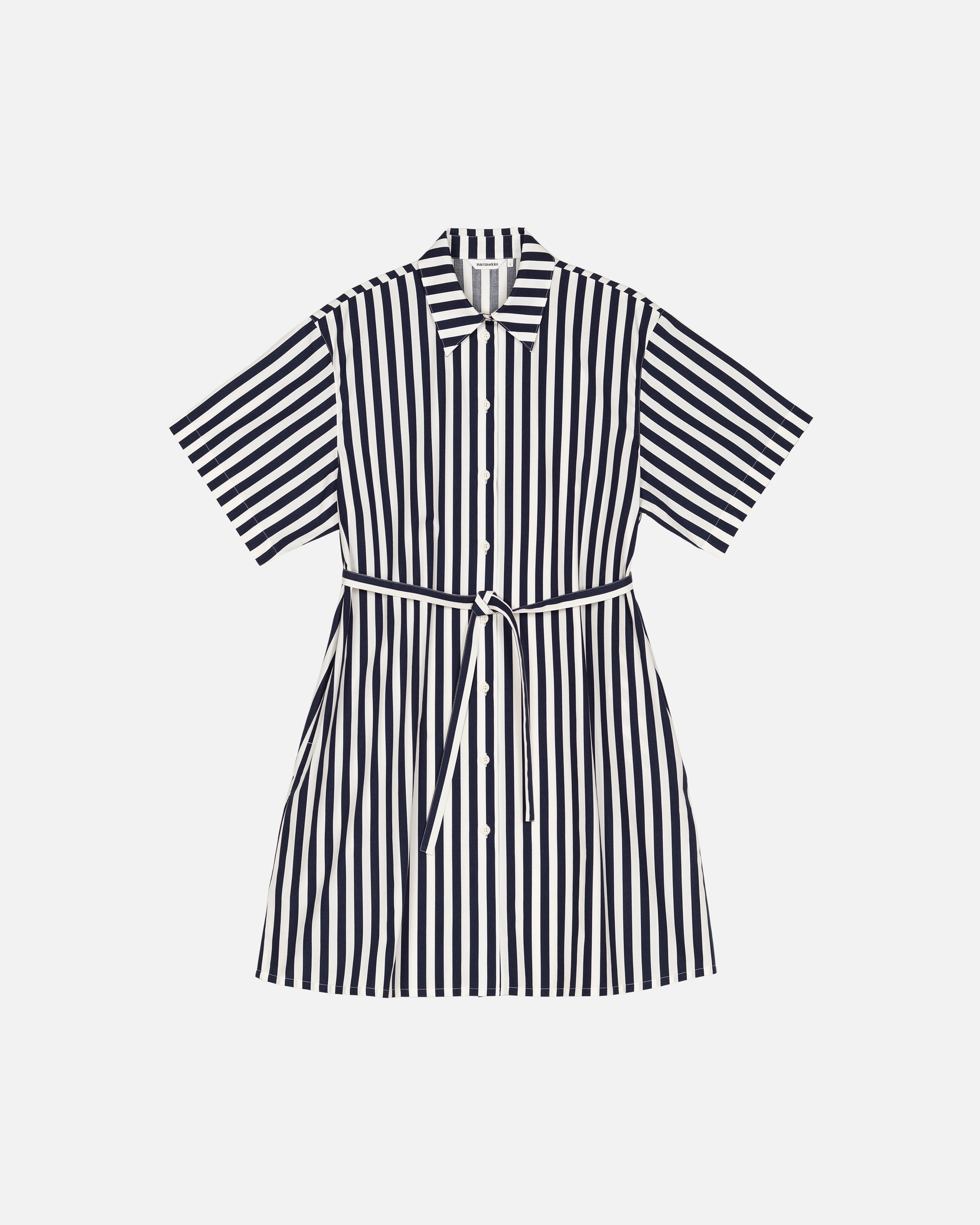 Johon Tasaraita, Mekko, luonnonvalkoinen, tum.sininen,