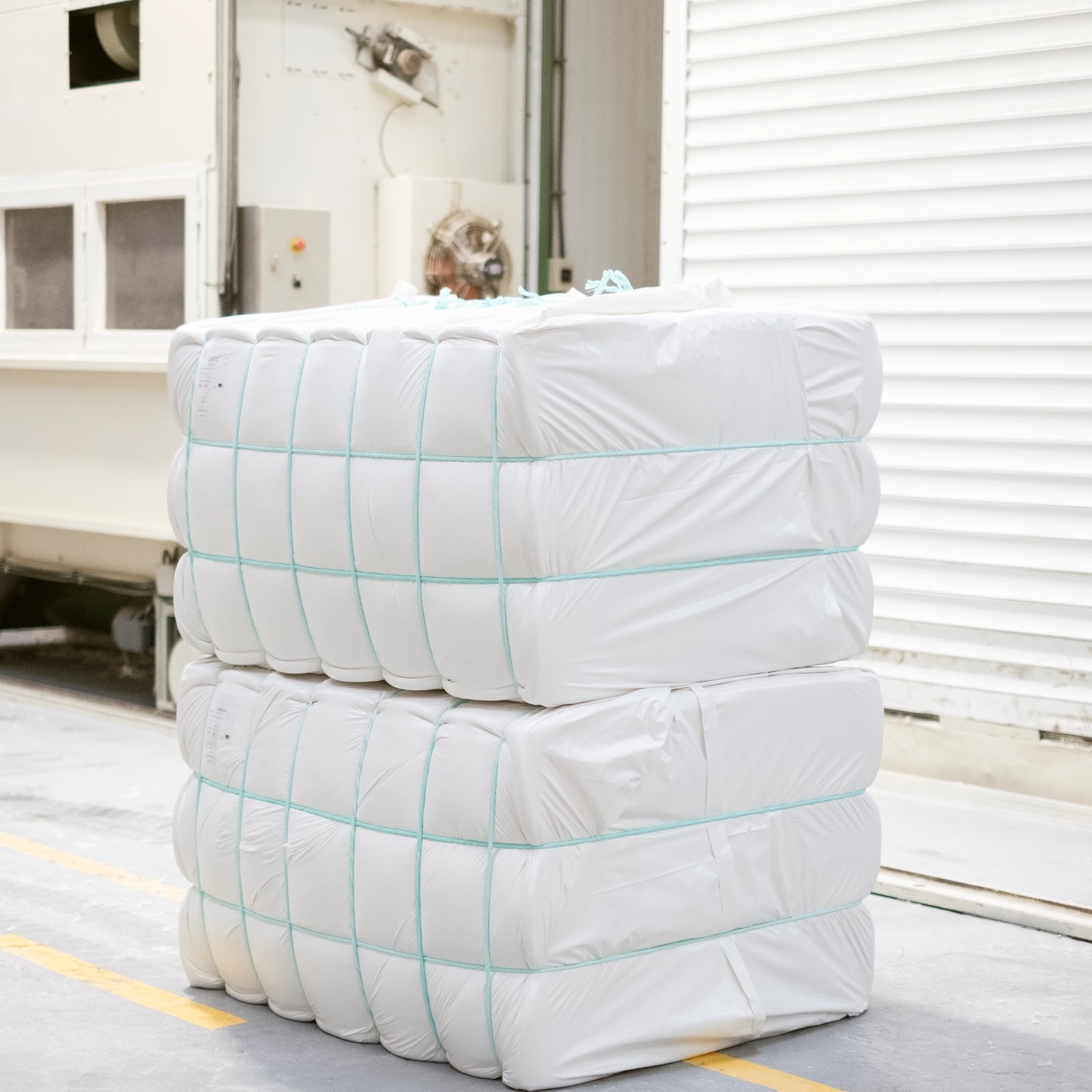 Bales in a production facility.