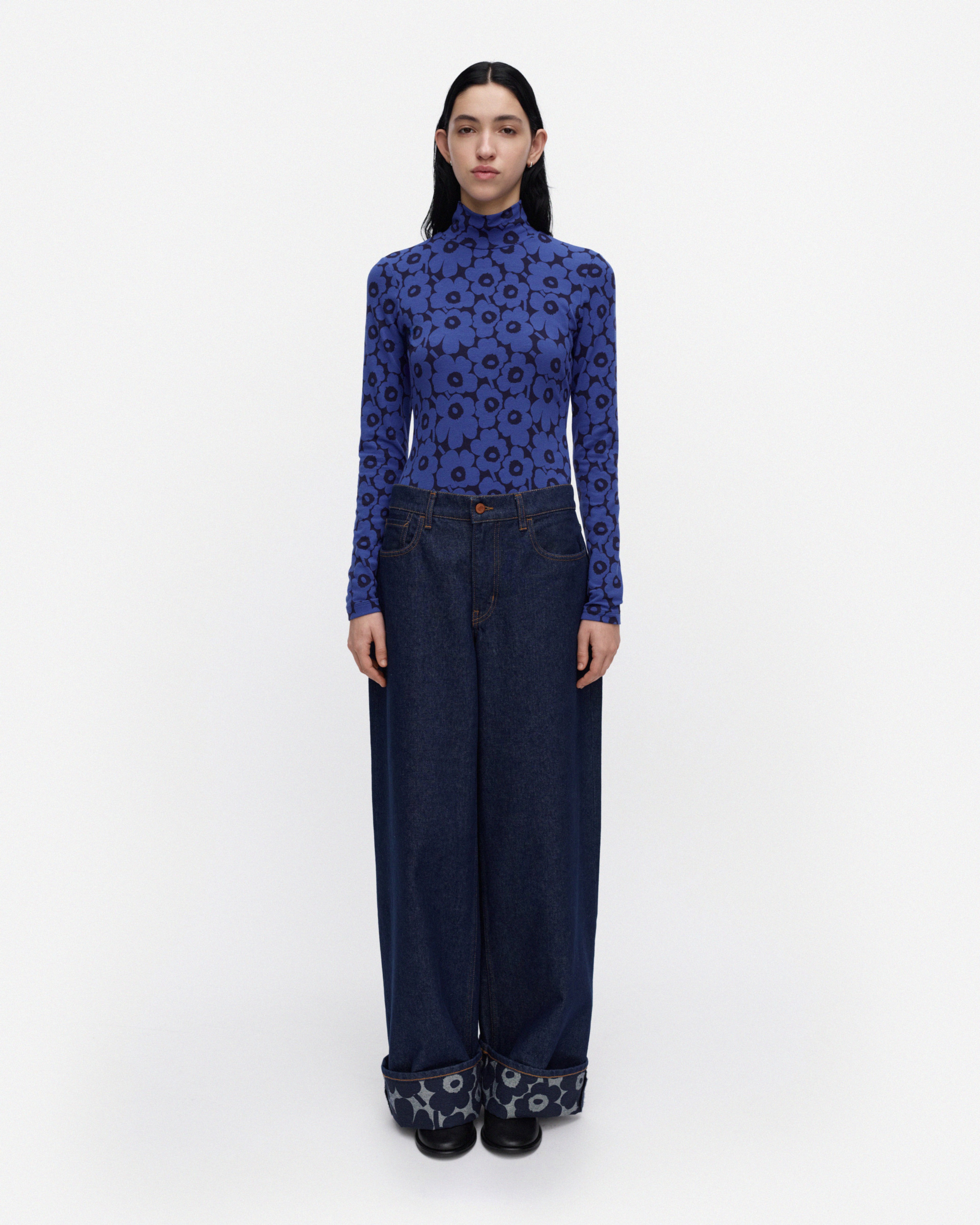 Jäkälä Unikko, Turtleneck shirt, blue, dark blue,