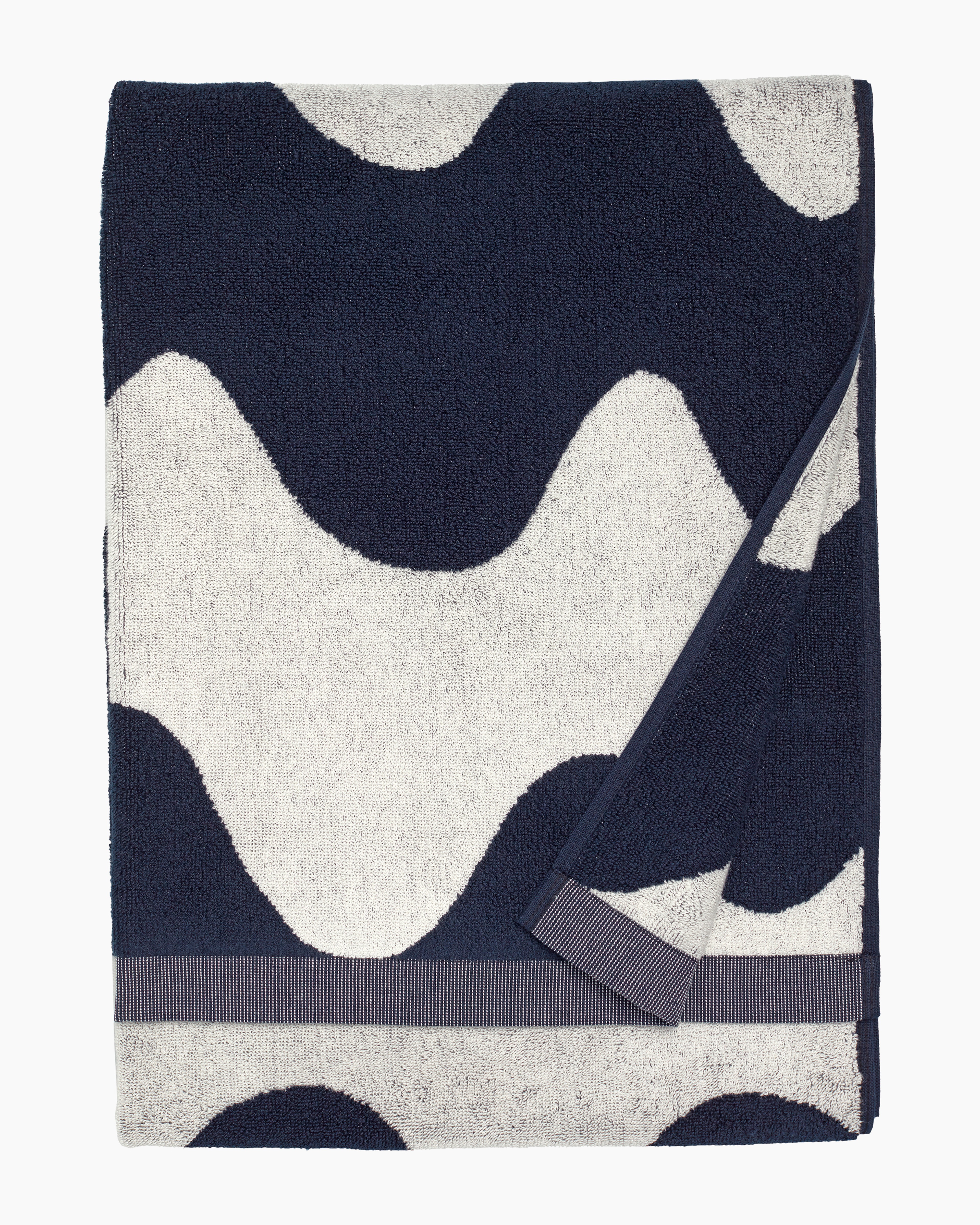 Lokki, Bath towel 70x140 cm, off-white, dark blue,