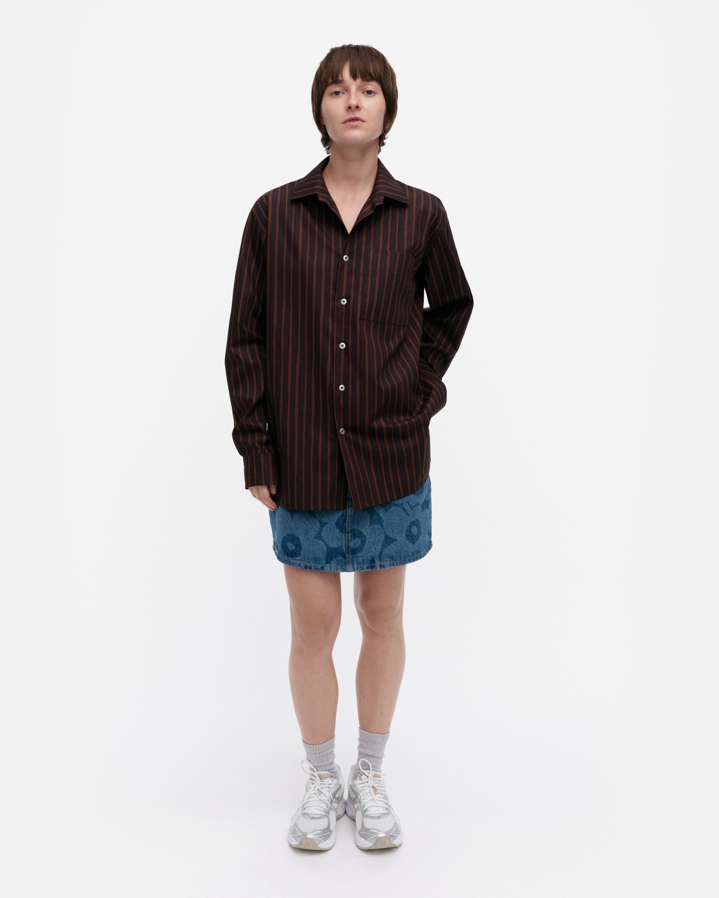 【未使用】マリメッコ kioski Piccolo jokapoikaシャツS marimekko ブラウス シャツ 「kioski」 Piccolo / jokapoika shirt