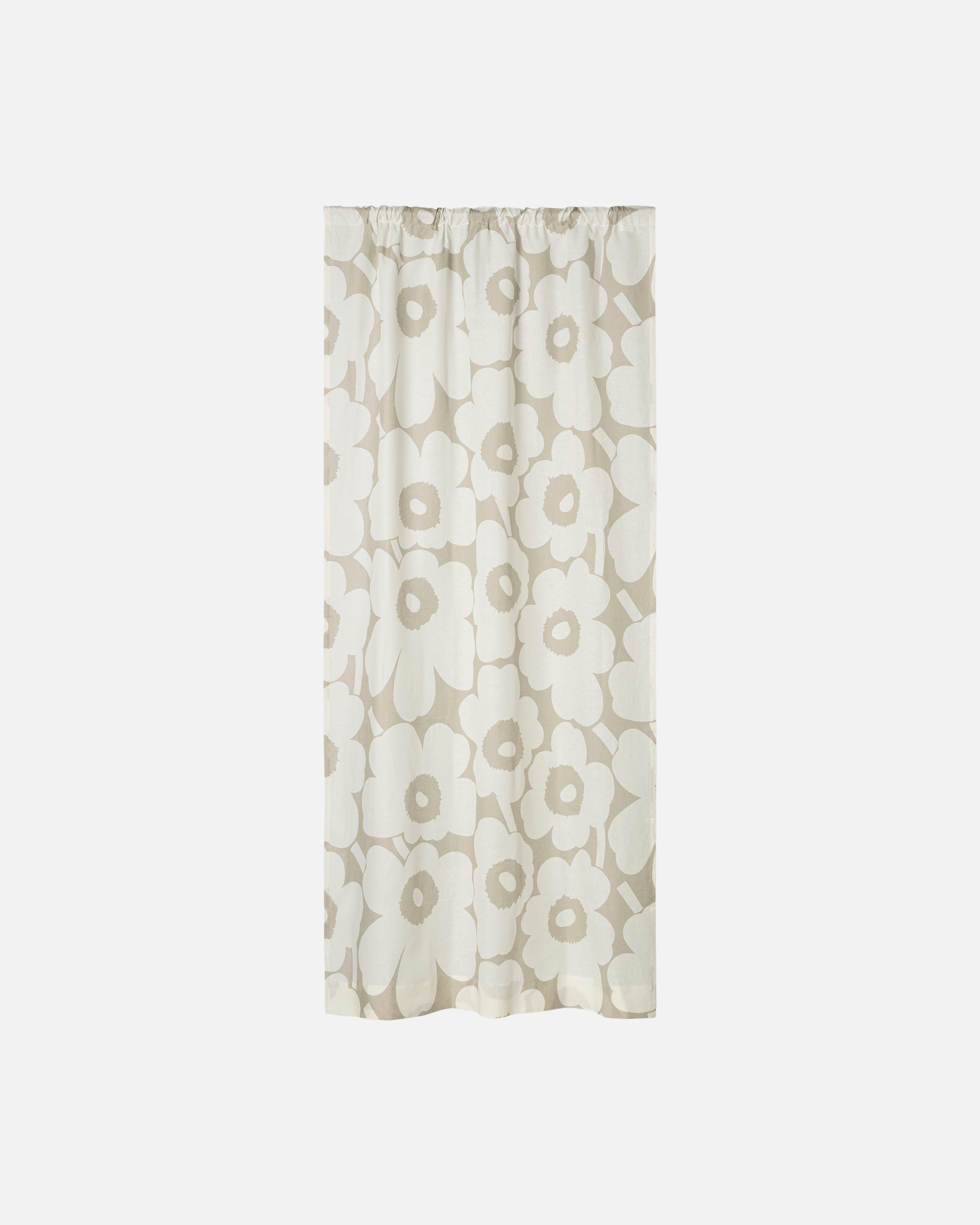 Unikko, Ready-made curtain 135x250 cm, lt.grey, off white,