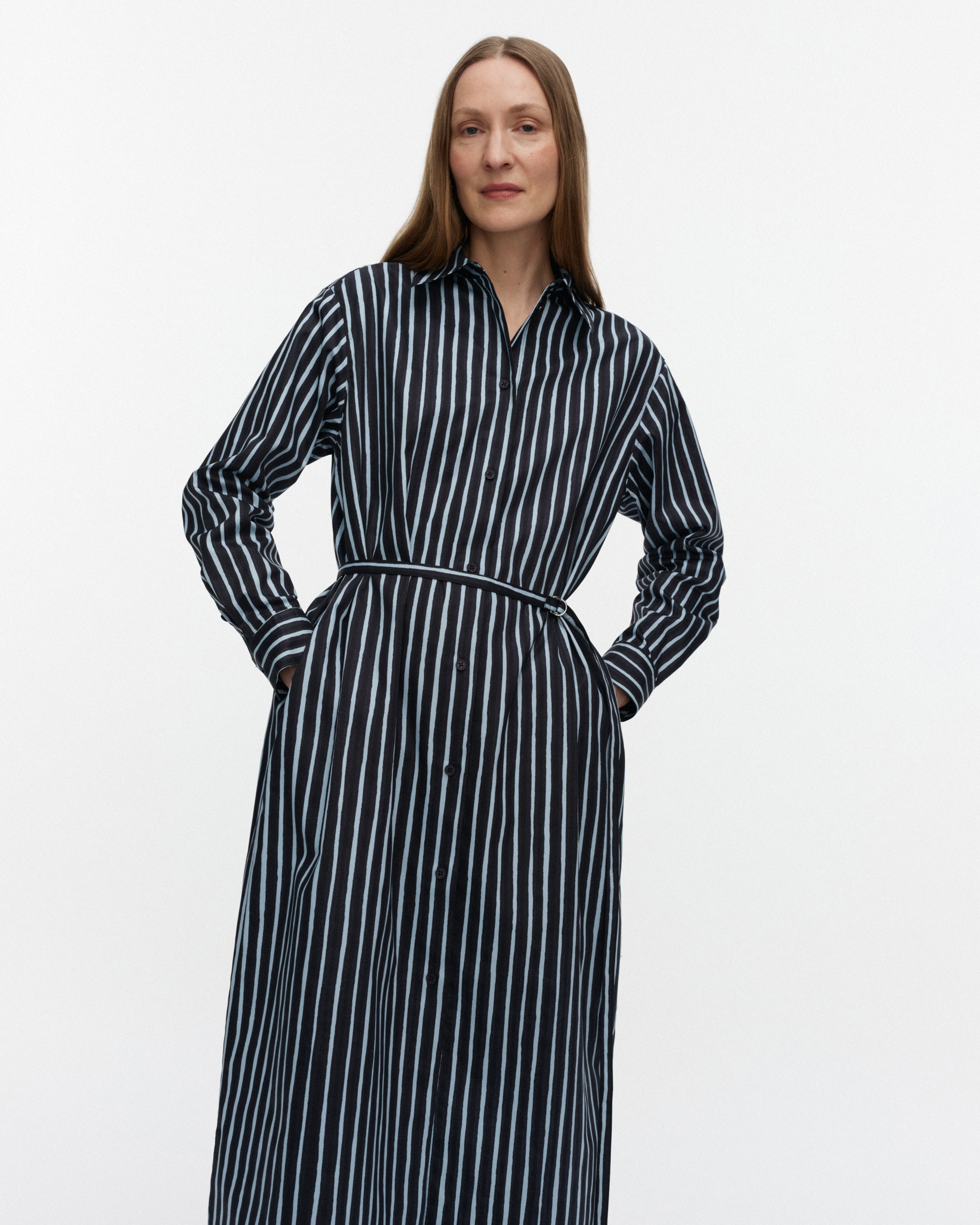 Tekniikka Piccolo, Cotton shirt dress, dark blue, light blue,