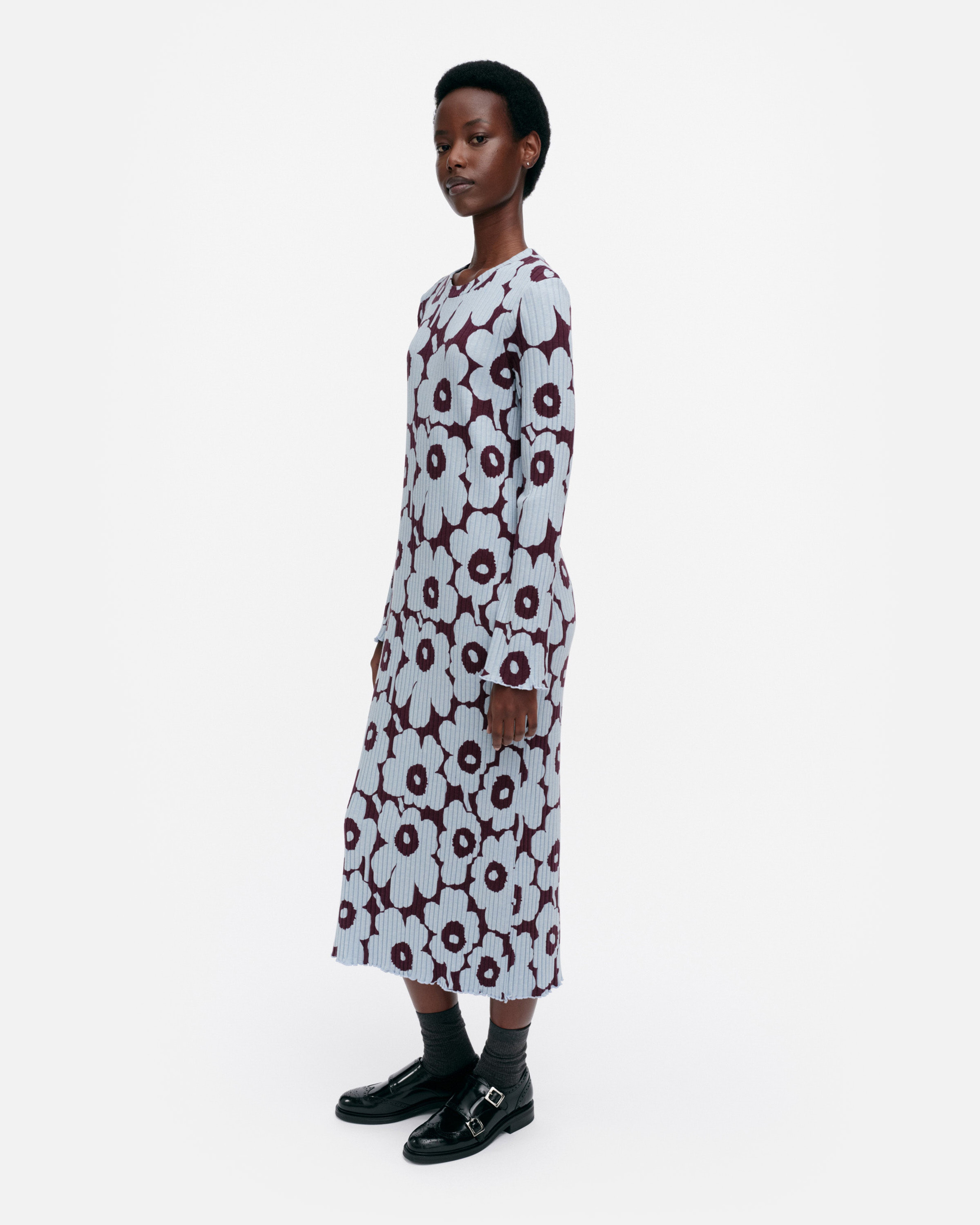 Rulla Unikko, Dress, light blue, wine red,