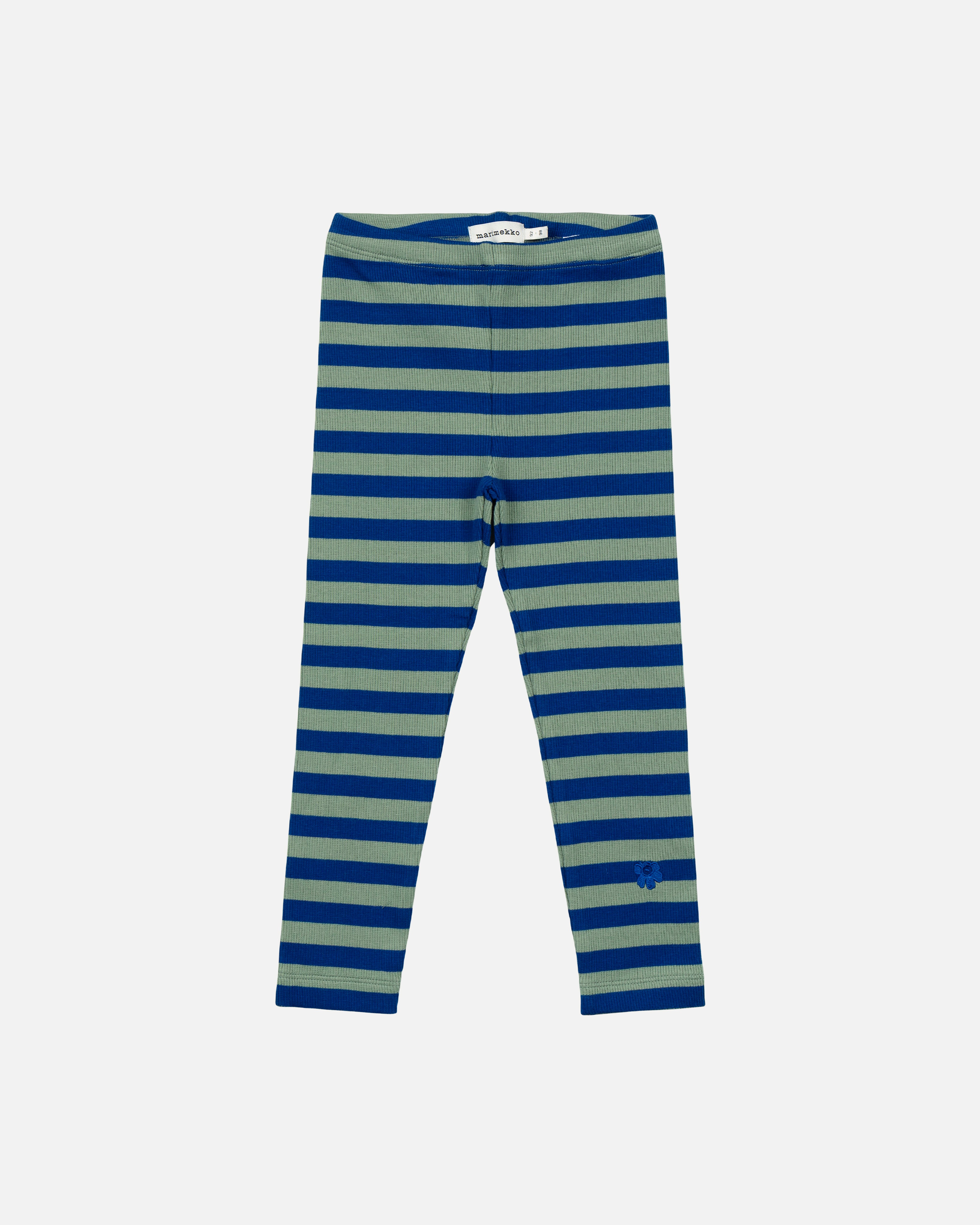 Pyöriä Tasaraita Unikko II, Lasten legginsit 92/98-104/110, sininen, vihreä,