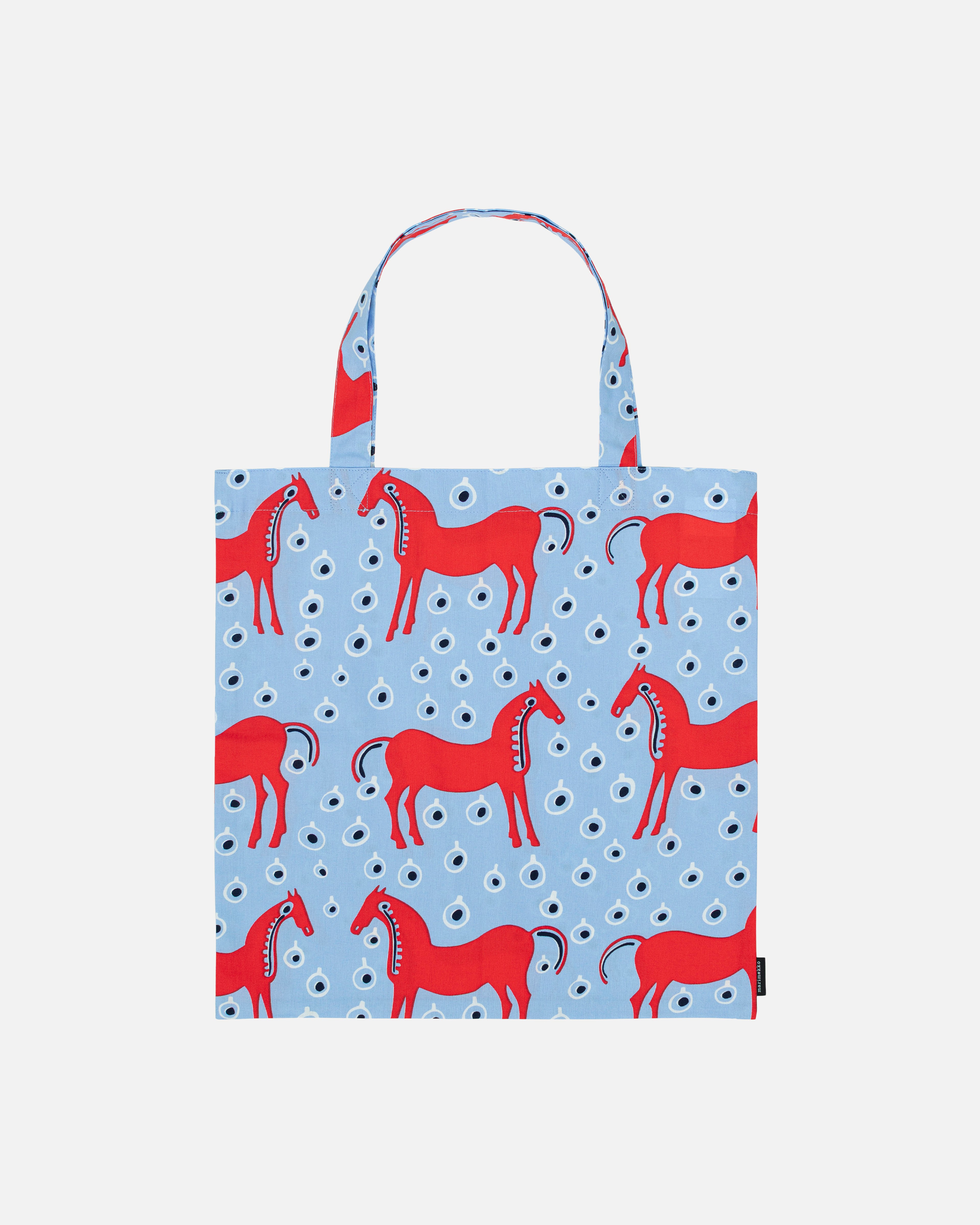 Musta Tamma, Bag 44x43 cm, lt.blue, red, black,