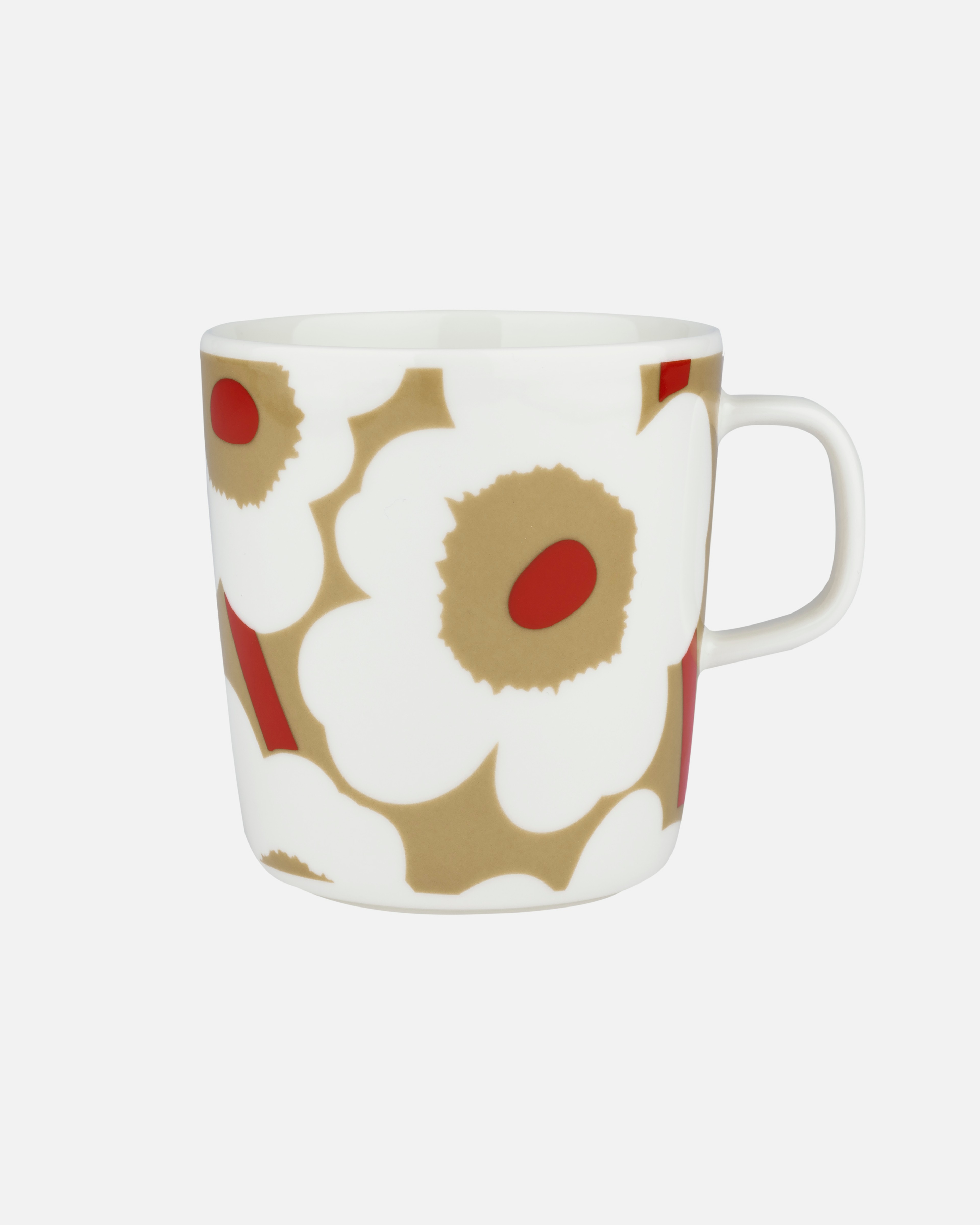 Oiva / Unikko, Mug 4 dl, white, beige, red,