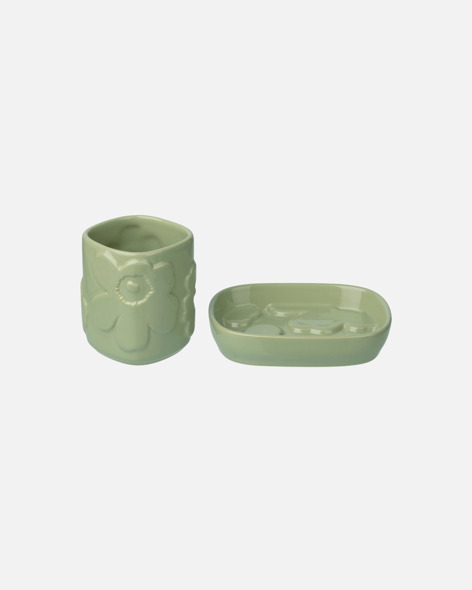 Unikko, Bathroom accessory set, pear,