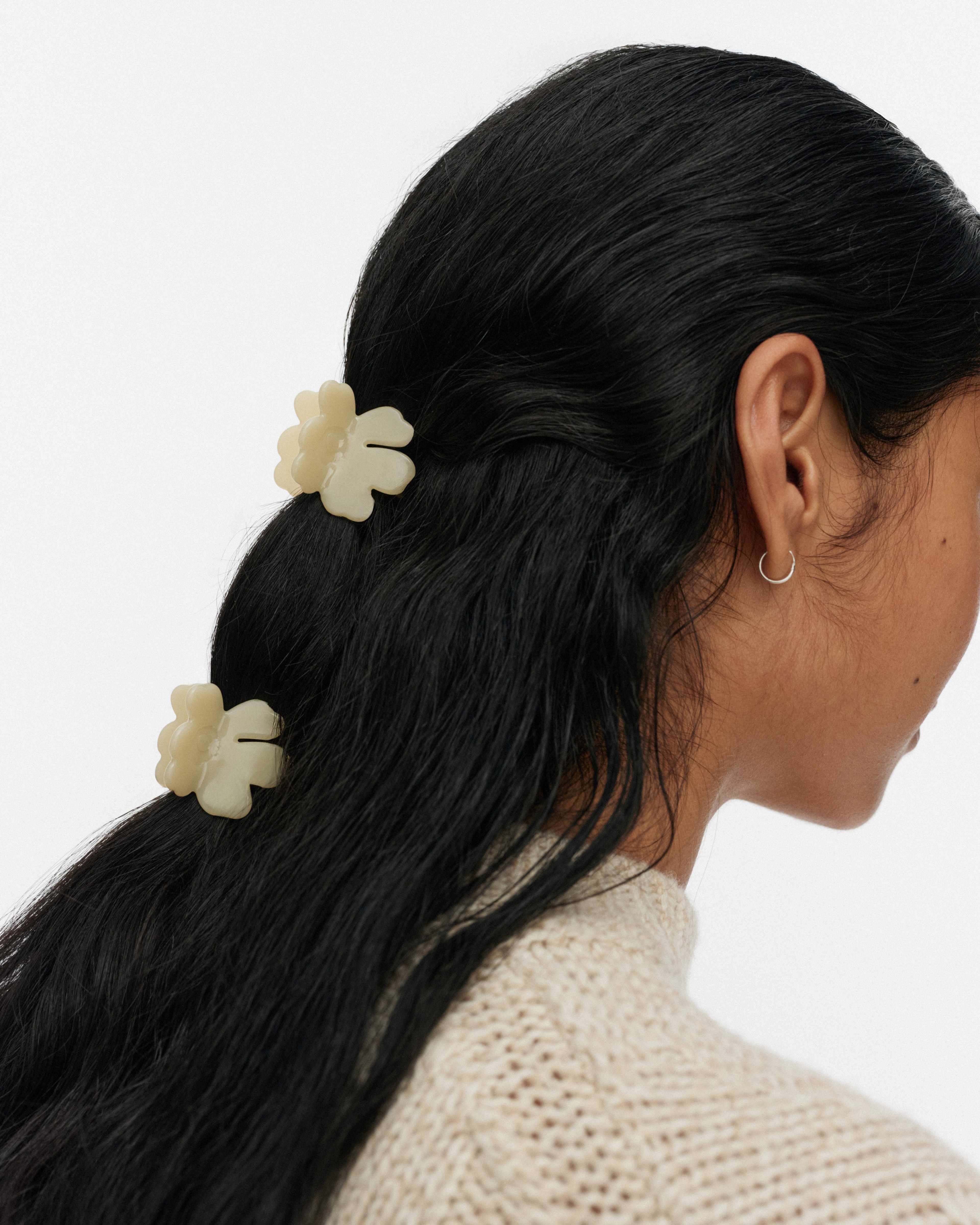 Nano Unikko Hair Clip Set, Set of 2, beige,