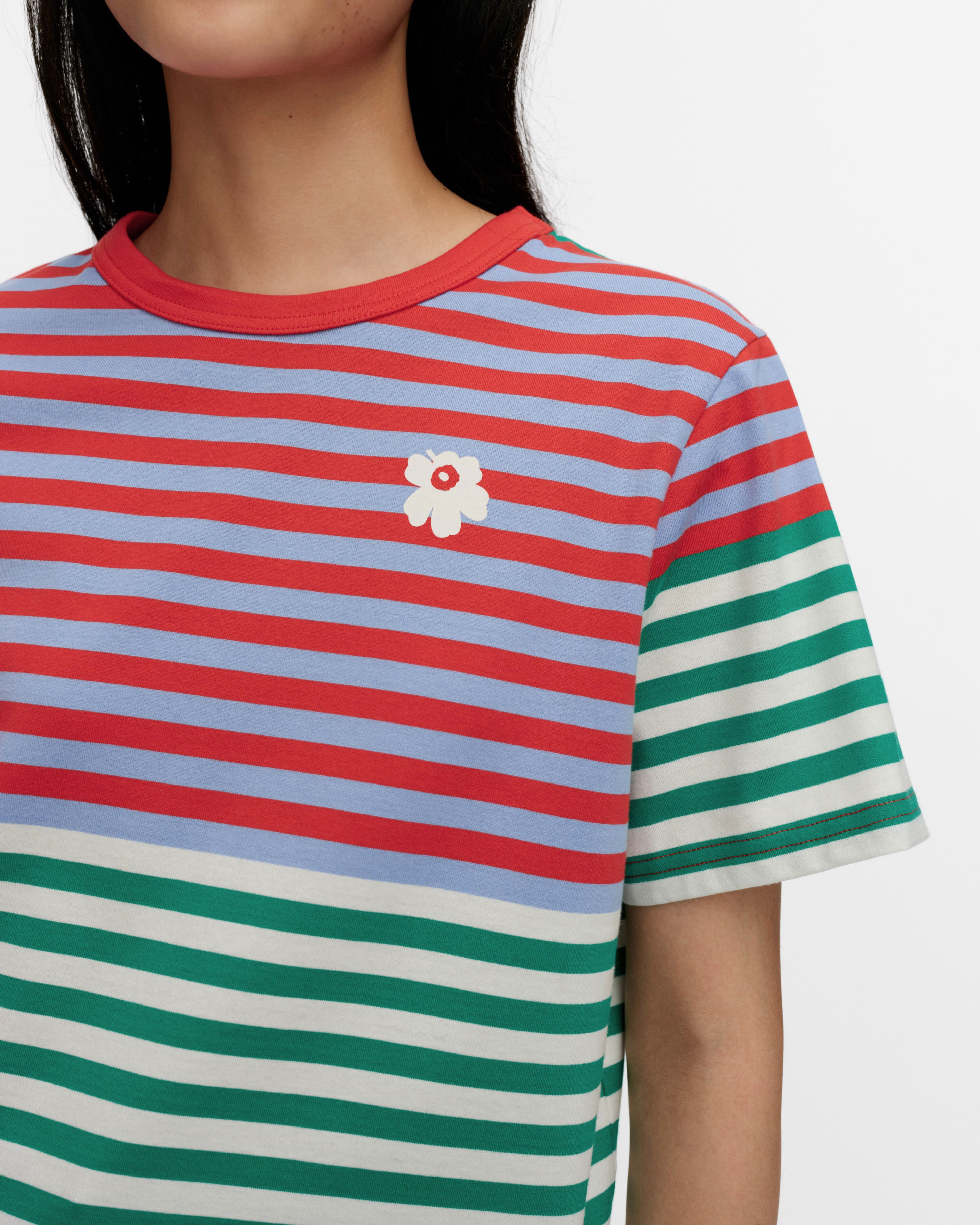 Tasaraita Unikko Kioski t-shirt