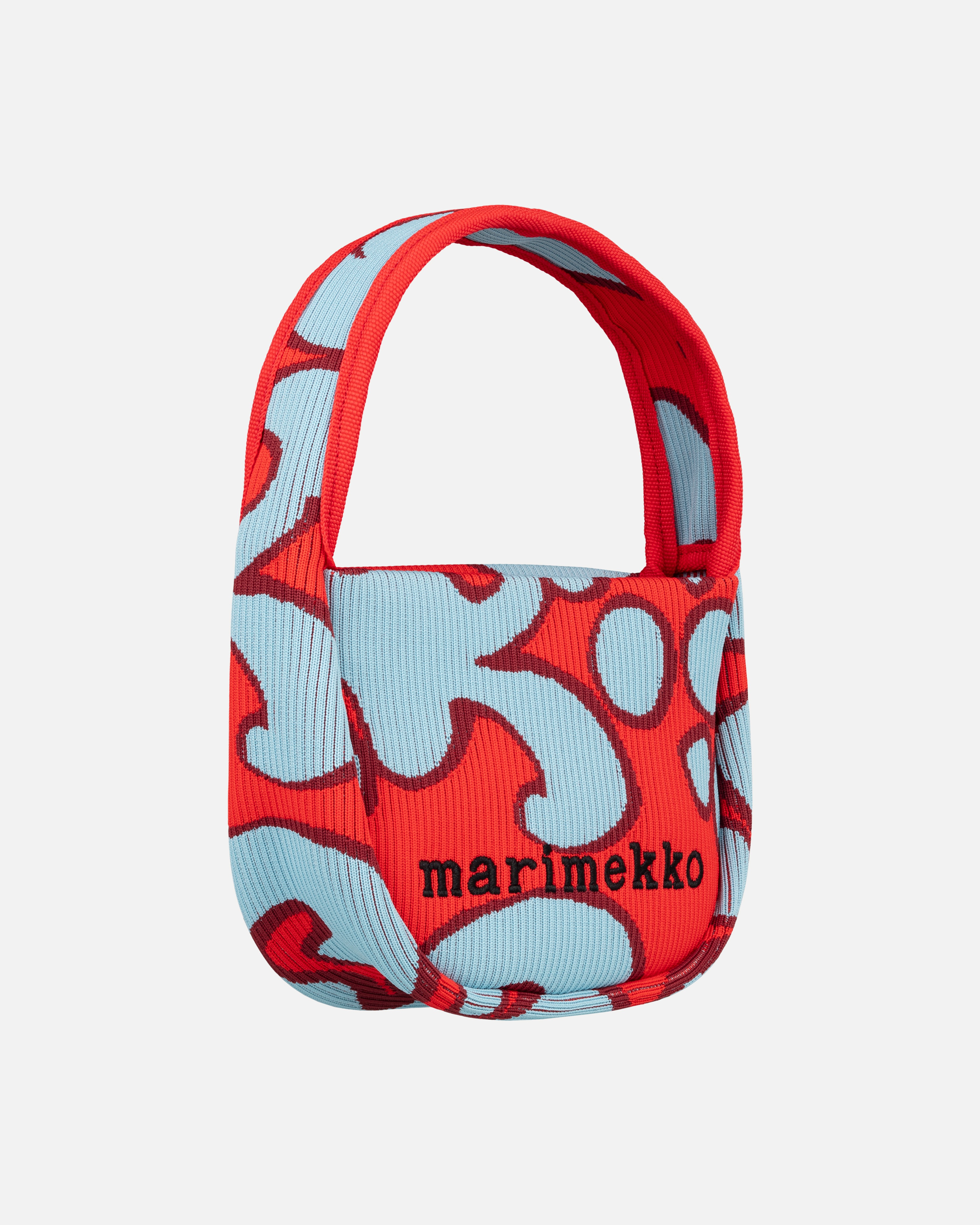 Knitted Mini Handbag Keidas, Pochette, bleu clair, rouge,