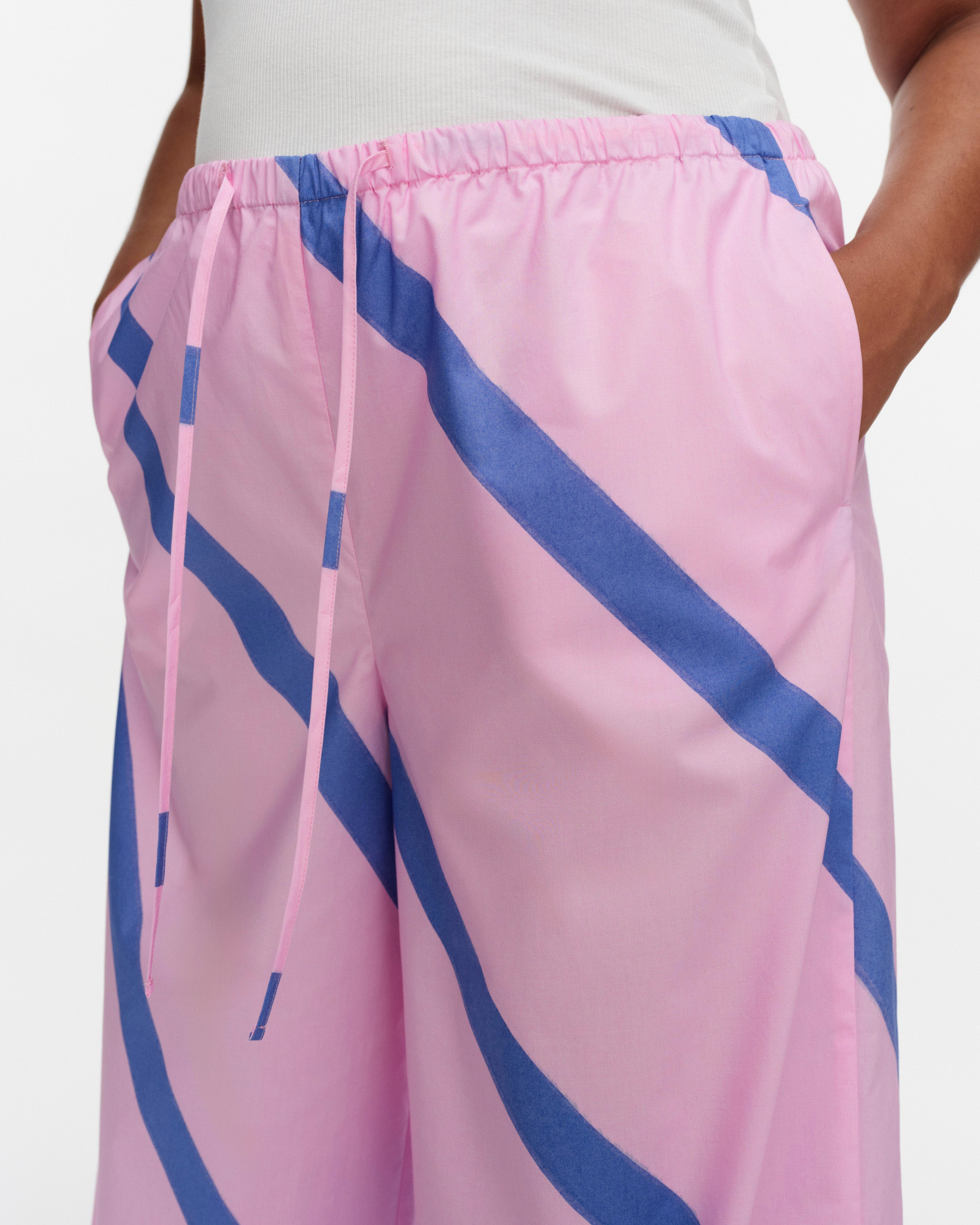 Puoti Basso, Trousers, blue, pink,