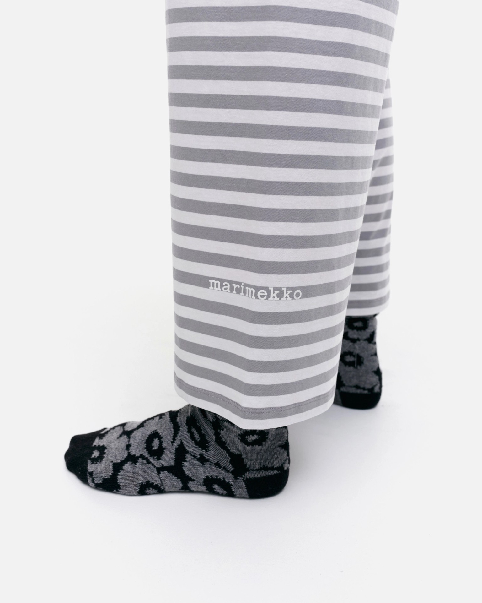 Kioski Reunus Tasaraita Light, Jersey pants, grey, white,